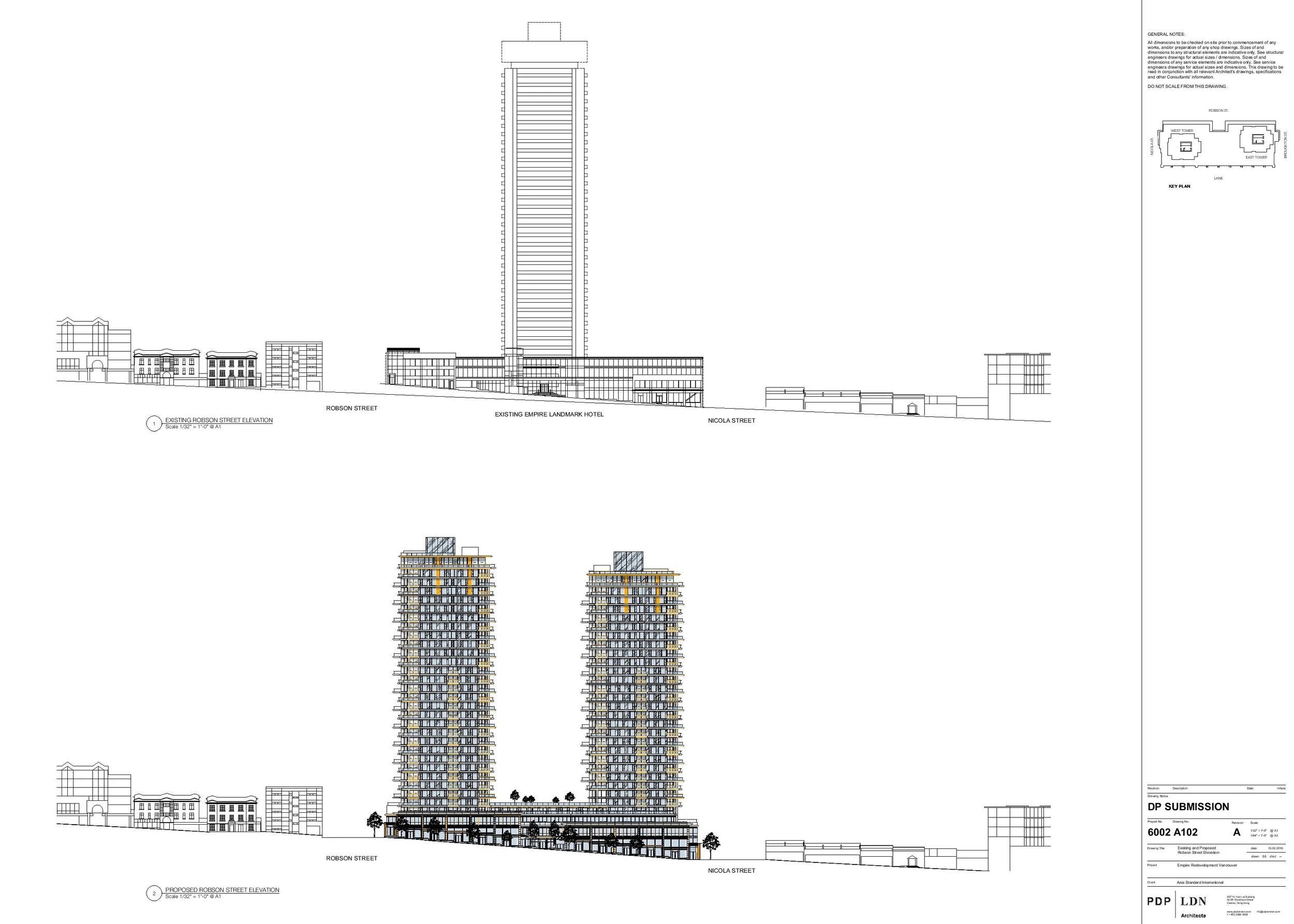 Design sketches showing the site as is and the proposed site