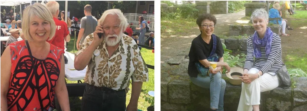 Vancouver City Councillor Adriane Carr and husband Paul George were among the West Enders out for a sunny day at the Strawberry Festival, along with WE Arts' Satomi Hirano and Katherine Hume.