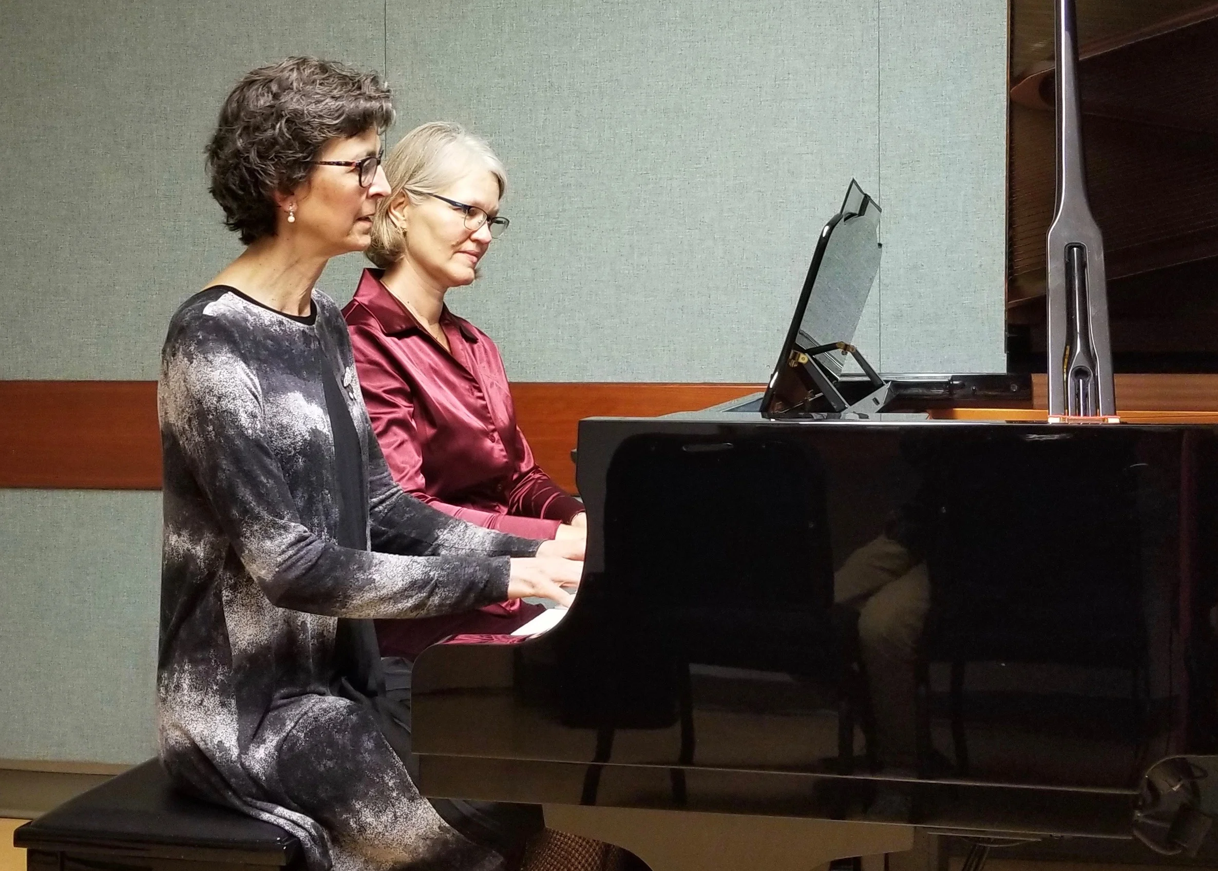 Rita Attrot and Helen Hall at Roedde House Museum Dec. 9.