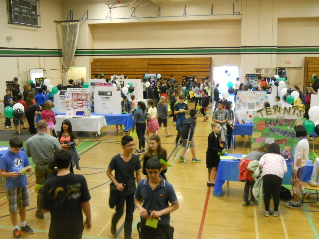 Photo from a previous year’s Personal Project Fair at King George Secondary.