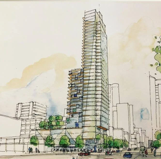 The planned 43-story condo development.