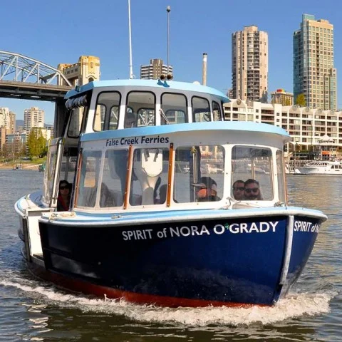 The Spirit of Nora O’Grady sails again from the Aquatic Centre to Granville Island.