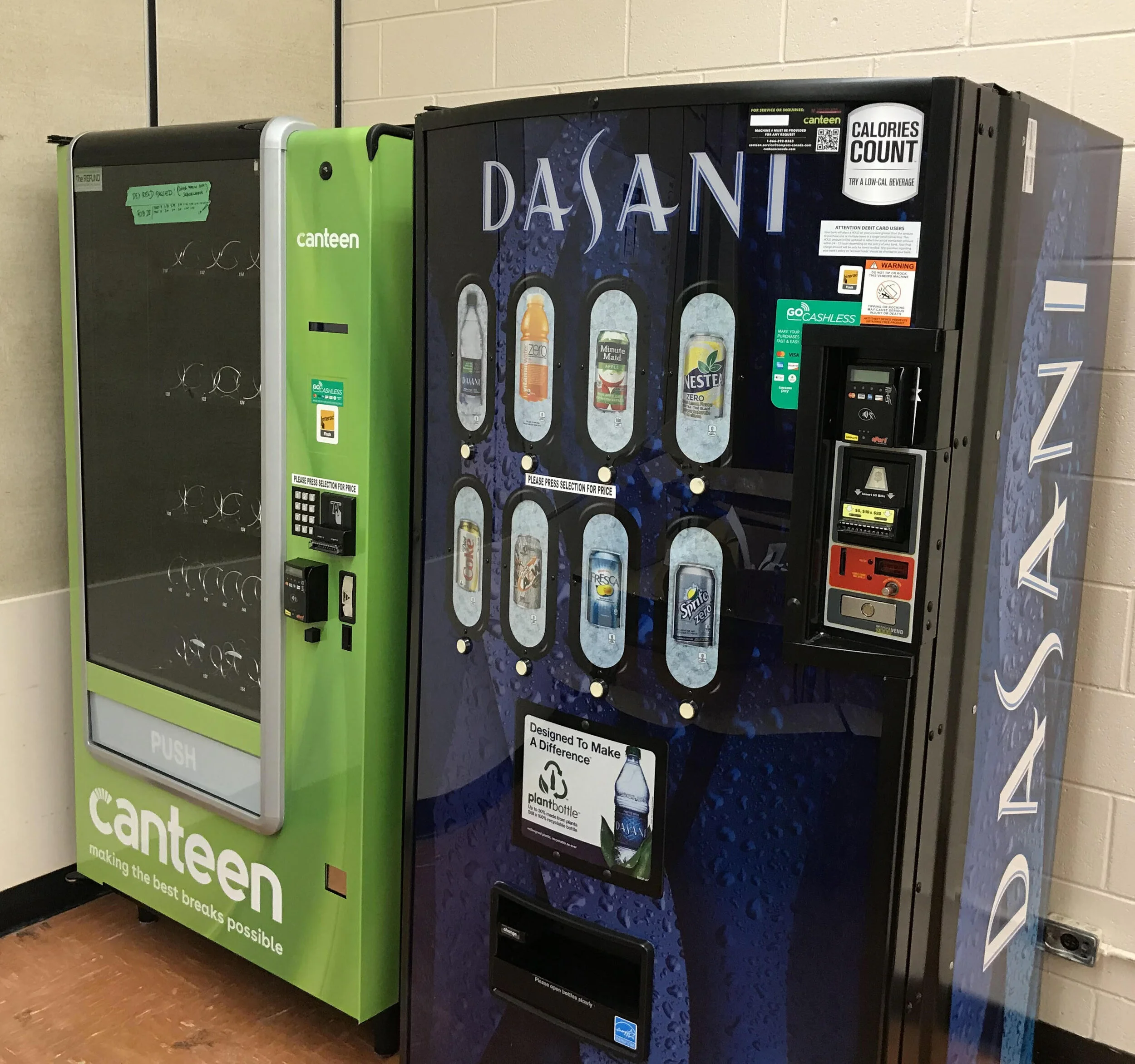 Shiny new vending machines for the new school year ahead.