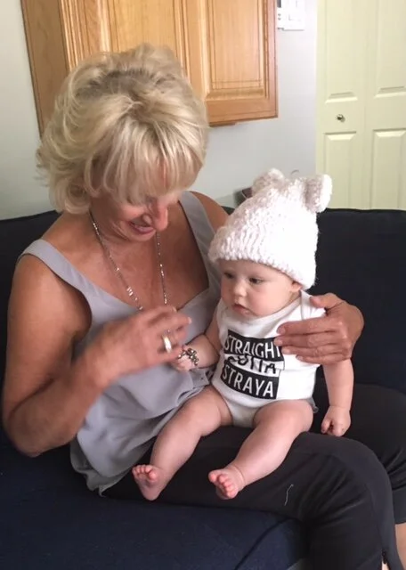 GALE HONEY AND GREAT-GRANDAUGHTER NIA.