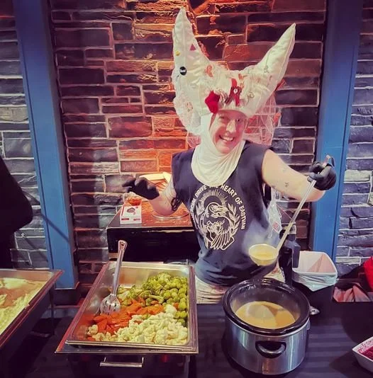 𝗚𝗢𝗢𝗗 𝗪𝗢𝗥𝗞𝗦  … The Sisters of Perpetual Indulgence are always helping out, like  Sister Bear Itall, serving Christmas cheer at the Pumpjack. (Victor Graham Bearpark&nbsp; Photo)