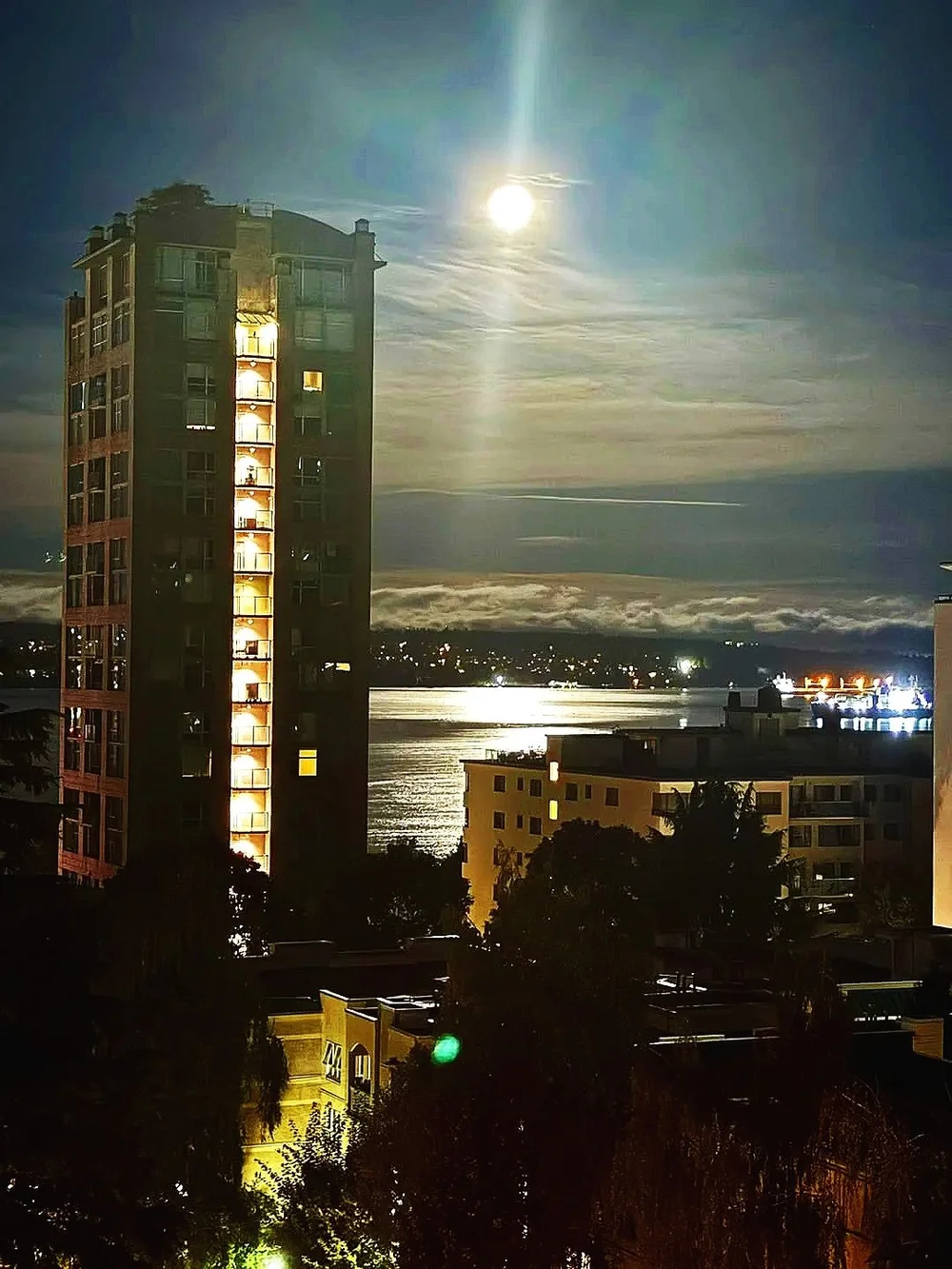 𝗛𝗔𝗥𝗩𝗘𝗦𝗧 𝗠𝗢𝗢𝗡 … In the early morning hours of October 5 a Harvest Moon shone in the southern sky. (Jacqui Birchall Photo)
