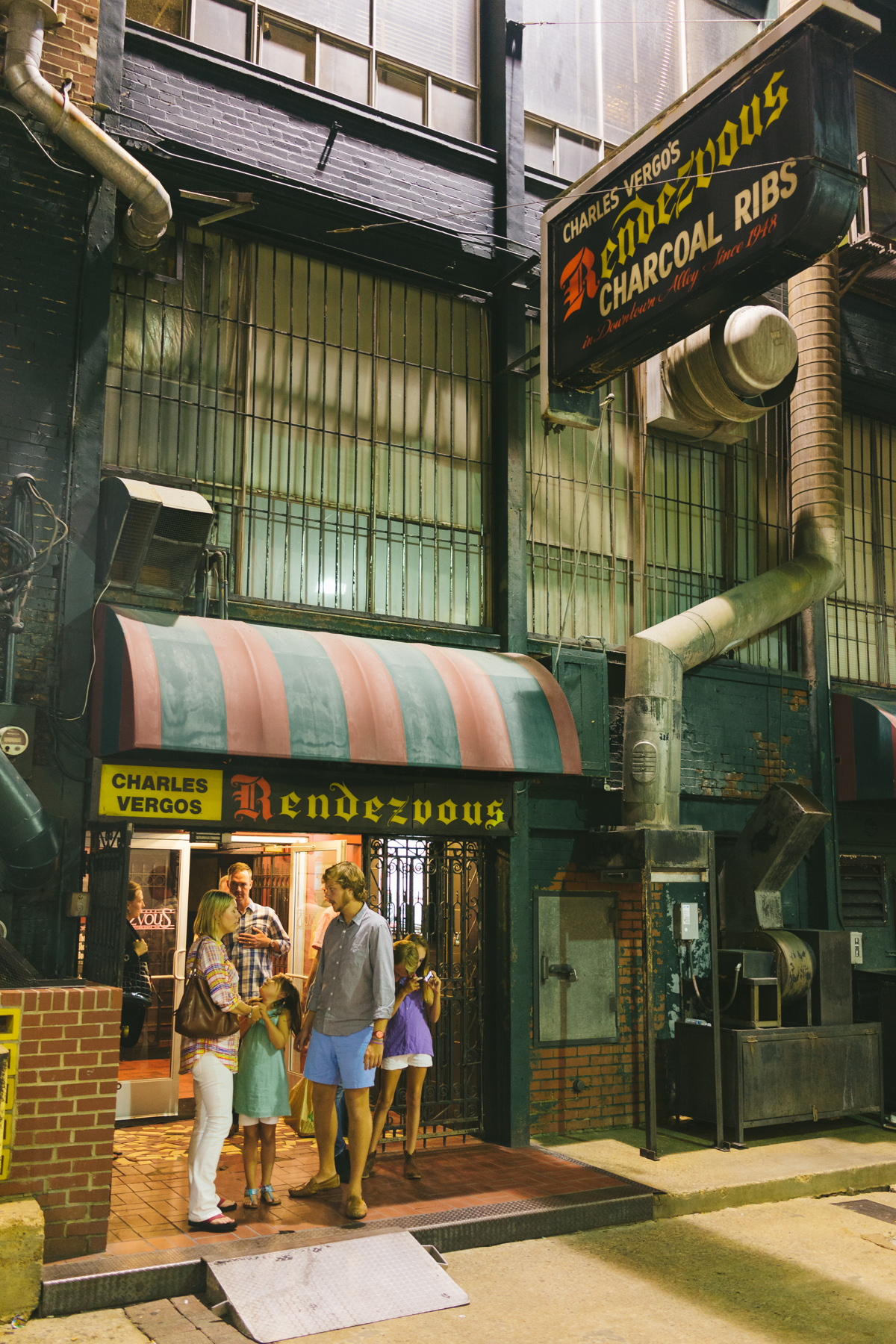Charles Vergo's Rendezvous barbecue restaurant in Memphis, Tennessee.