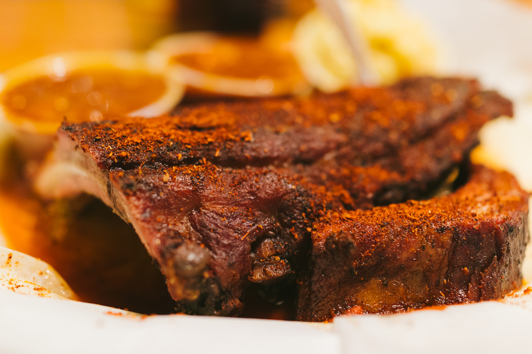 Ribs at the Rendezvous in Memphis, Tennessee.