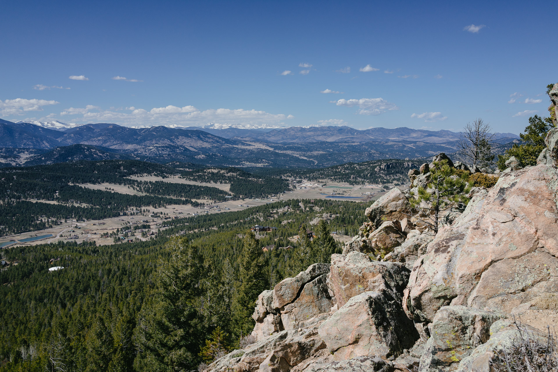 The view north from the top of Berrian Mountain in Conifer, Colorado. March, 2015.