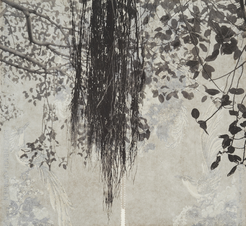    Branches and Boughs I,  2009   Archival digital pigment print on kozo shi, vintage wallpaper   20” X 21.5”  