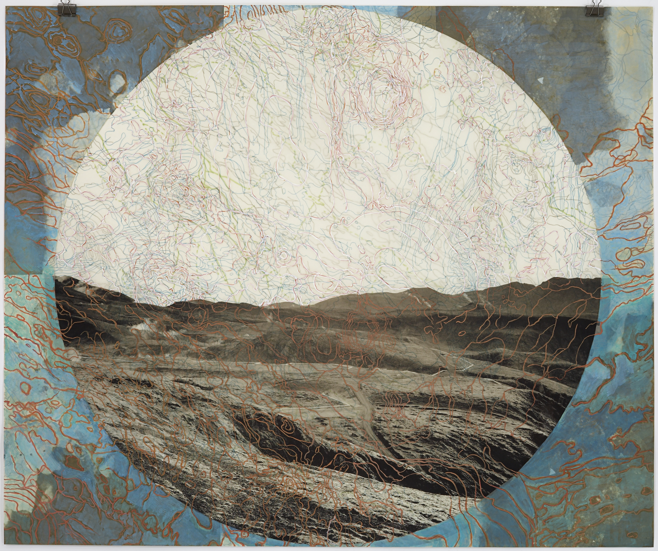    Geothermal Topography IV, &nbsp;2007   Photogravure, digital pigment print, oil paint and wax in layers   42” X 45"  