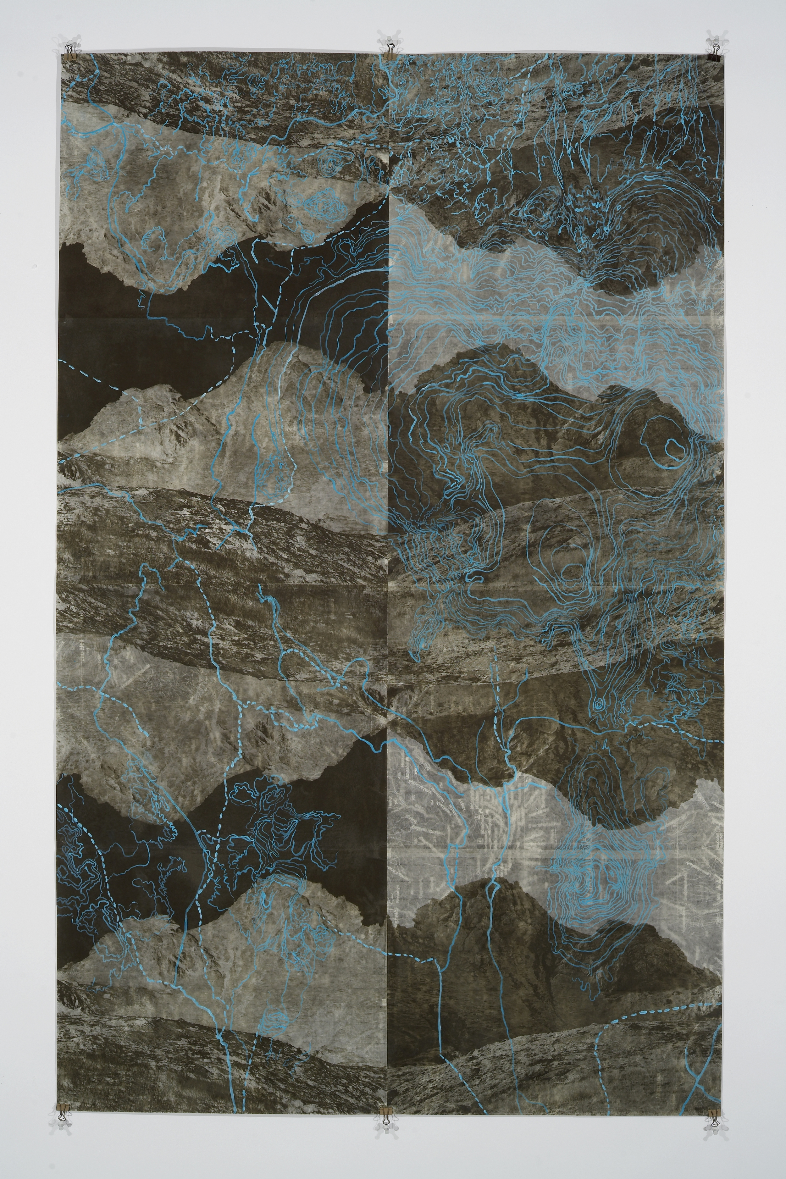    Eyjafjoll Scroll&nbsp;II, &nbsp;2006   Photogravure on kozo shi, digital pigment print, oil paint,&nbsp;wax in layers   65.5” X 41"  