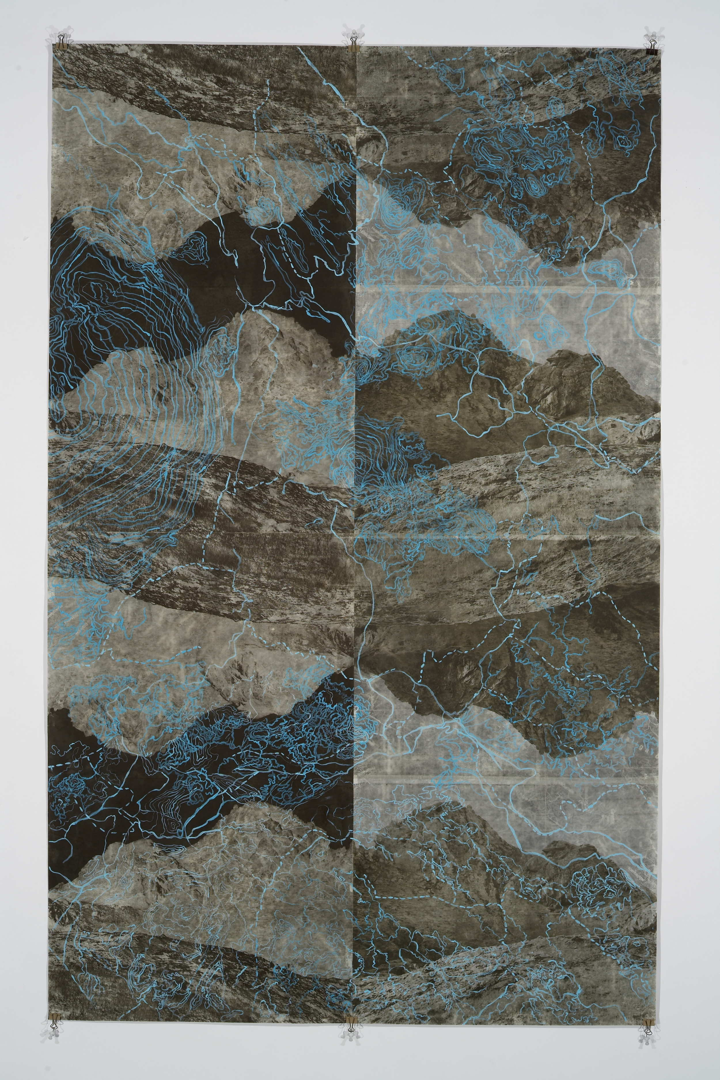    Eyjafjoll Scroll&nbsp;I, &nbsp;2006   Photogravure on kozo shi, digital pigment print, oil paint,&nbsp;wax in layers   65.5” X 41"  