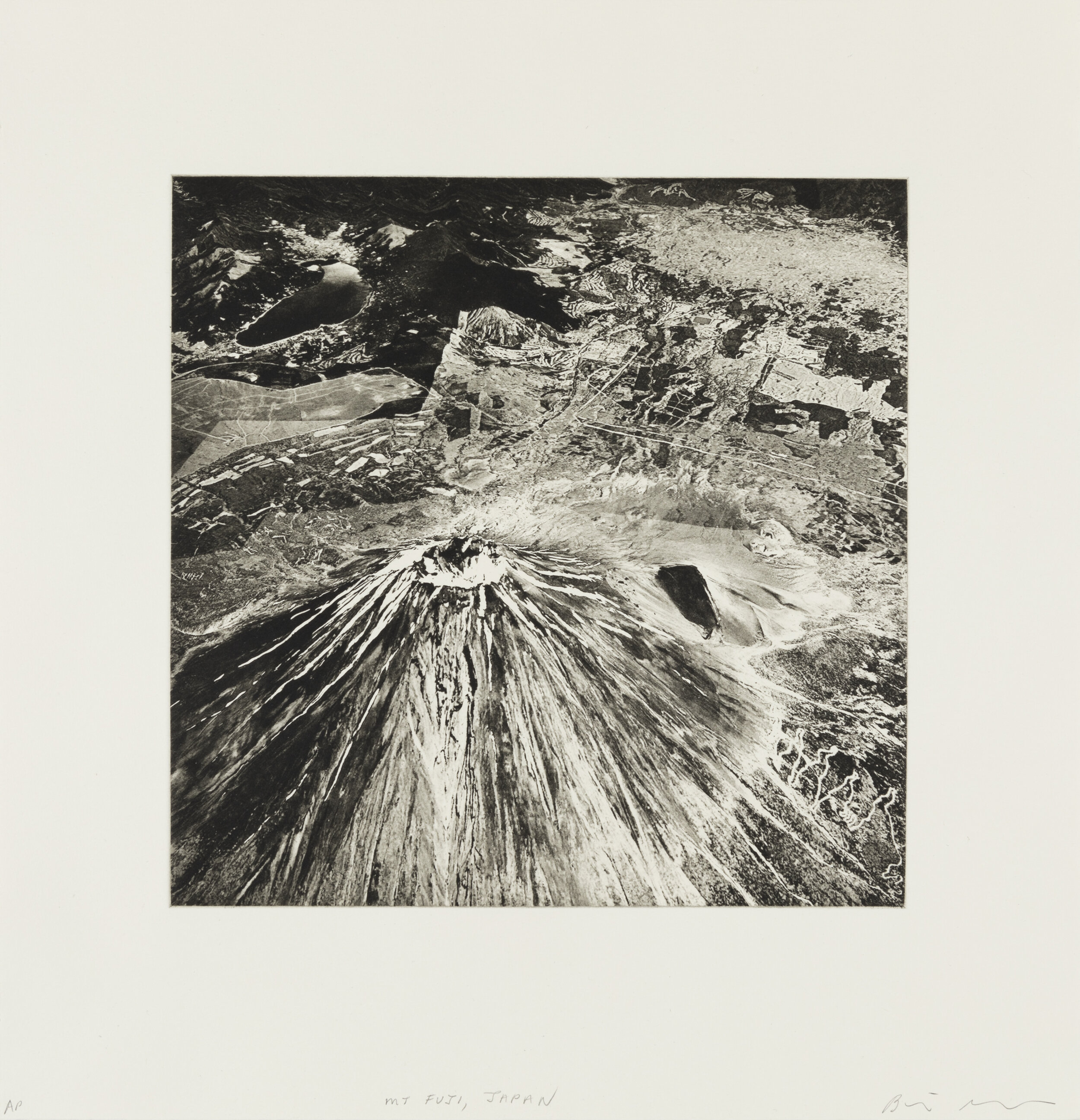    Mount Fuji, Japan, 2019     Copperplate photogravure etching on cotton rag paper, plate size; 10.6” x 10.6”, paper size; 16” x 15.5”, edition 10  