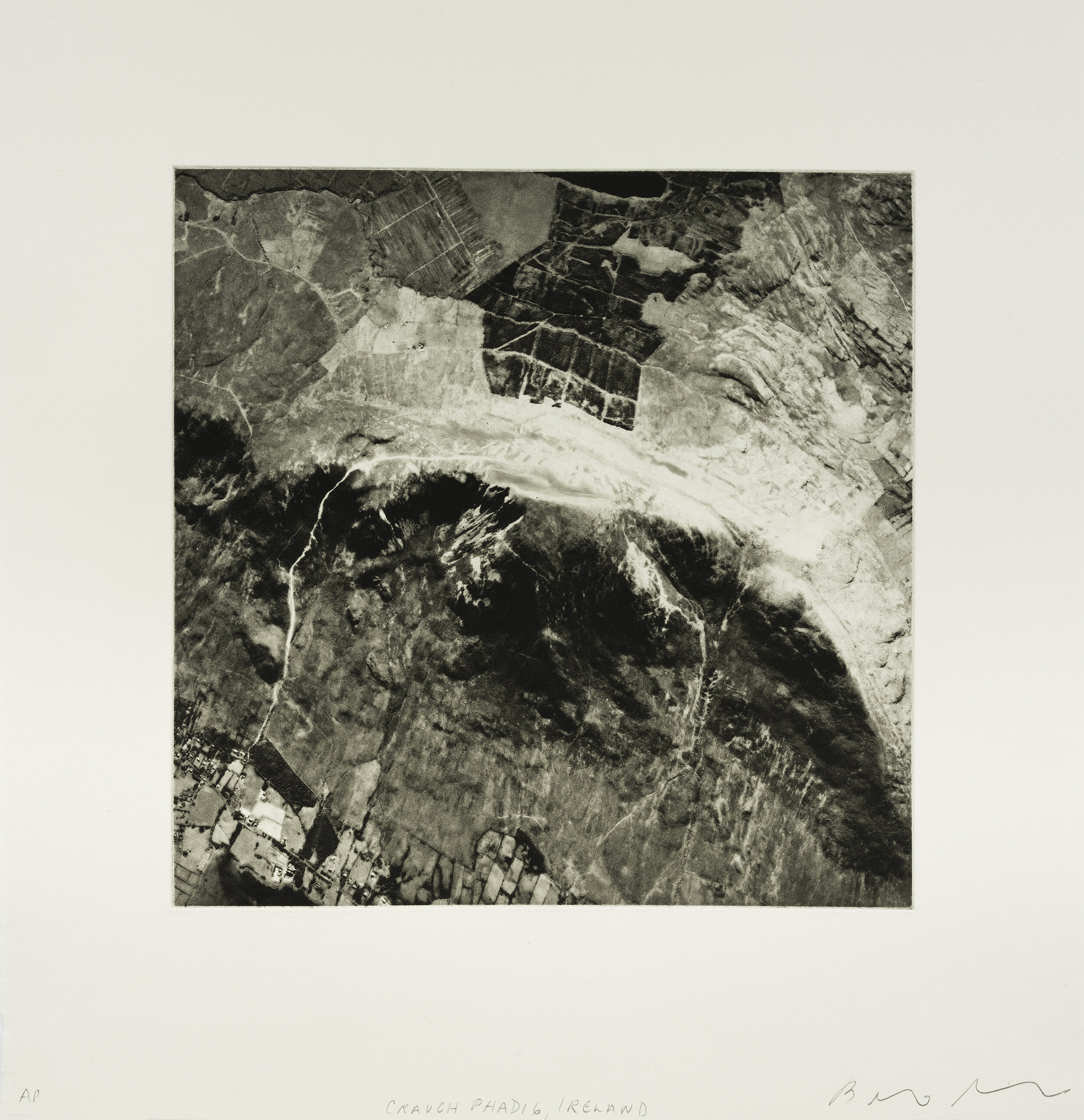    Croagh Patrick, Ireland, 2020      Copperplate photogravure etching on cotton rag paper, plate size; 10.6 x 10.6, paper size; 16 x 15.5, edition 10  