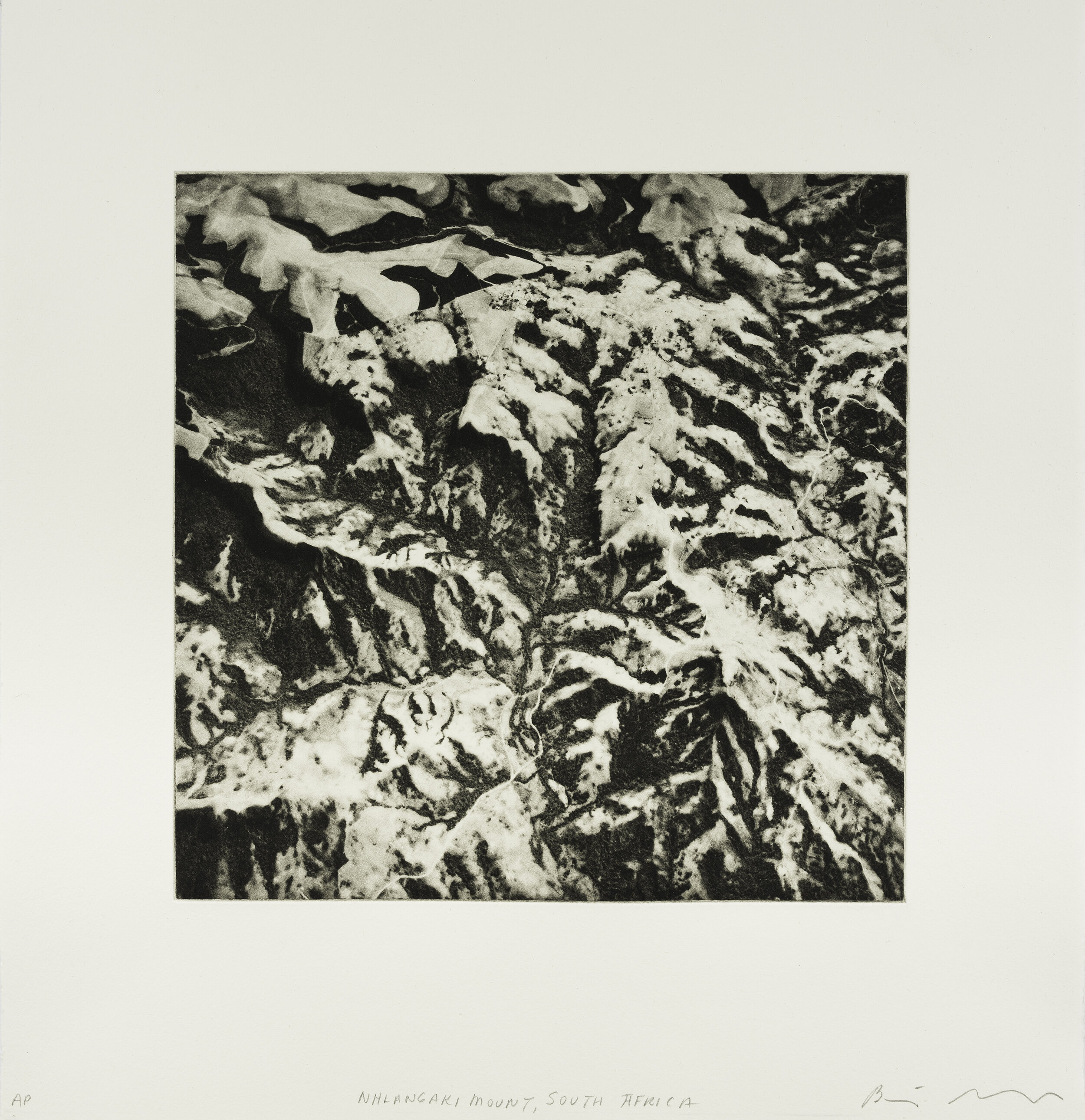    Mount Nhlangakazi, South Africa, 2020   Copperplate Photogravure on cotton rag paper, image size, 10.6 x 10.6; paper size, 16 x 15.5 , edition 10 