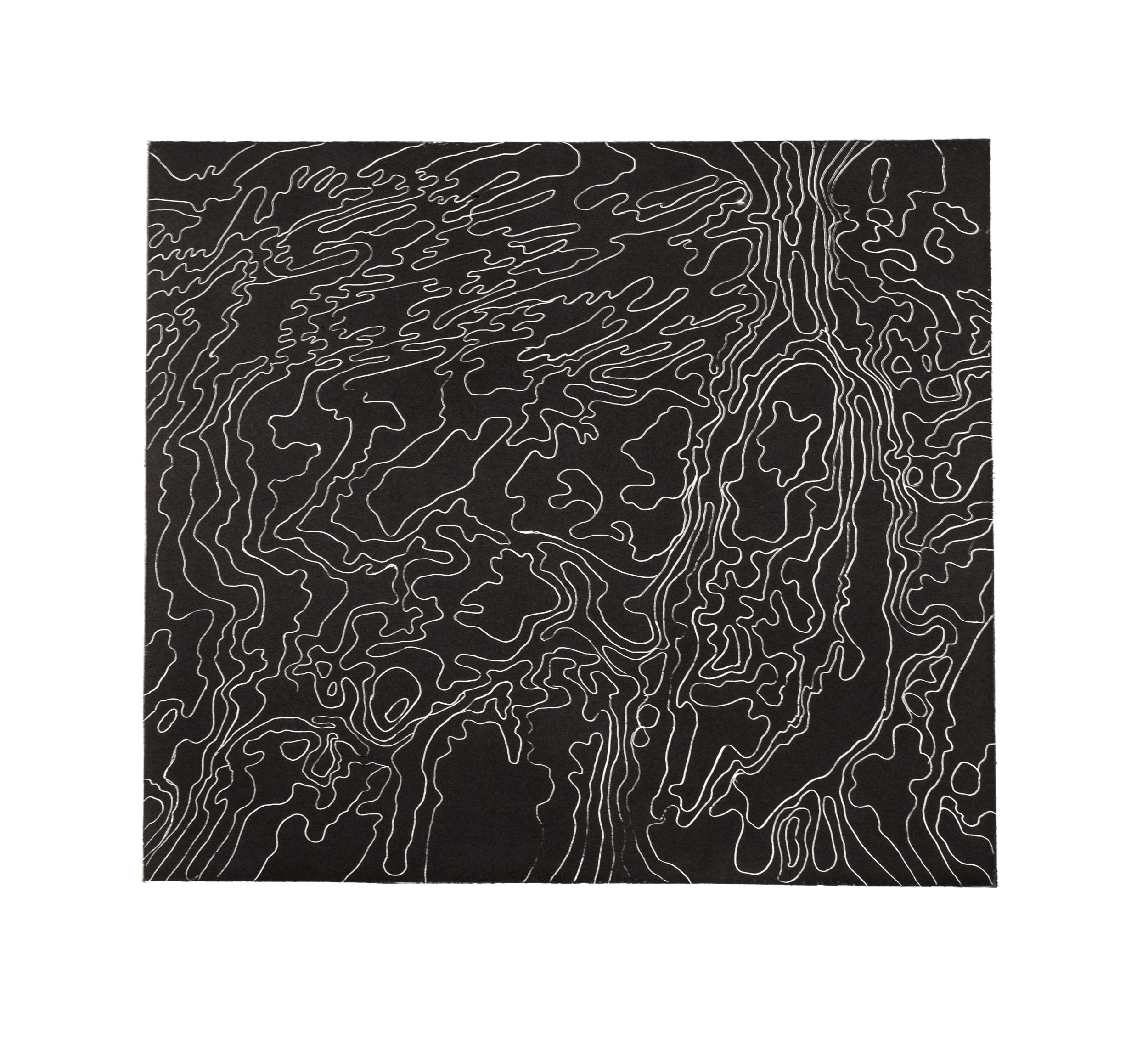    Water 8   Line etching with relief roll, 2015, paper size: 14.75” x 16”, plate size: 10.25” x 11.75”, variable edition  