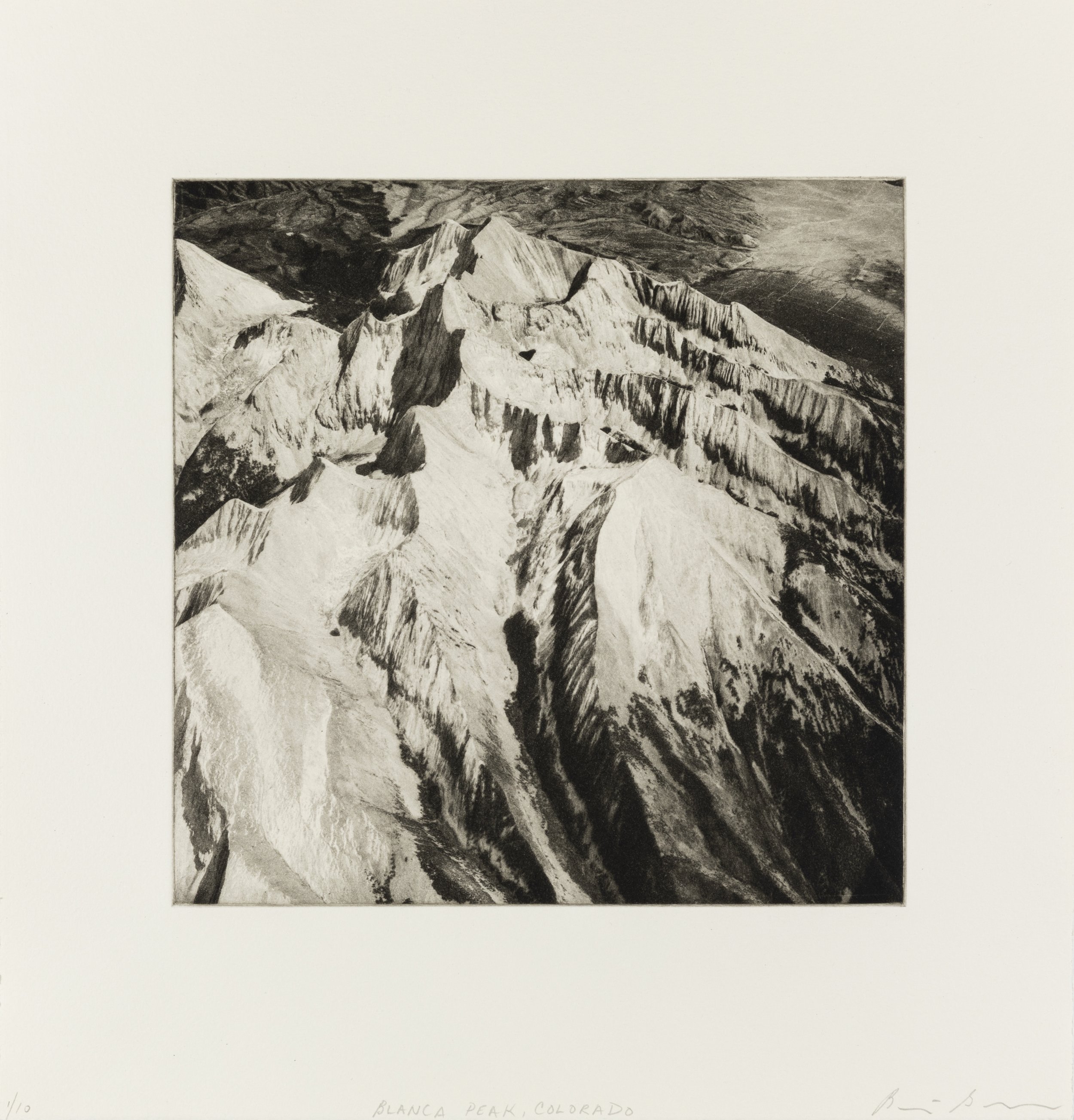    Blanca Peak, Colorado, 2021   Copperplate photogravure etching on cotton rag paper, plate size; 10.6 x 10.6, paper size; 16 x 15.5, edition 10  