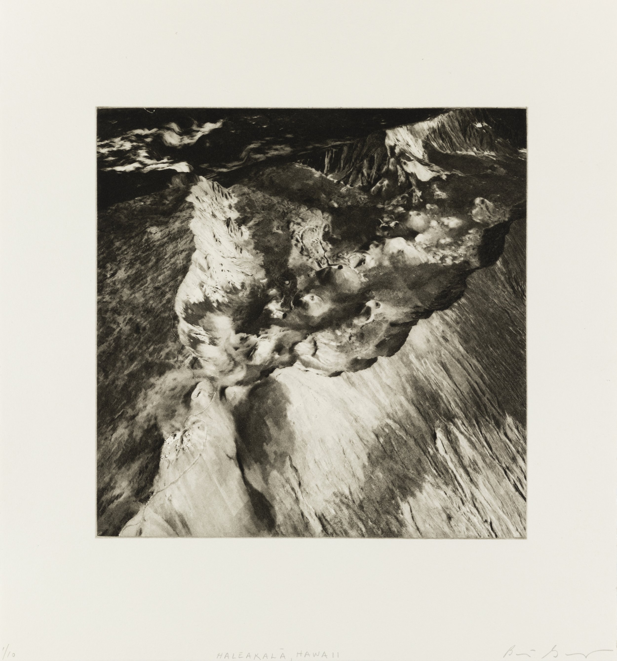    Haleakalā, Hawaii, 2022   Copperplate photogravure etching on cotton rag paper, plate size; 10.6 x 10.6, paper size; 16 x 15.5, edition 10  