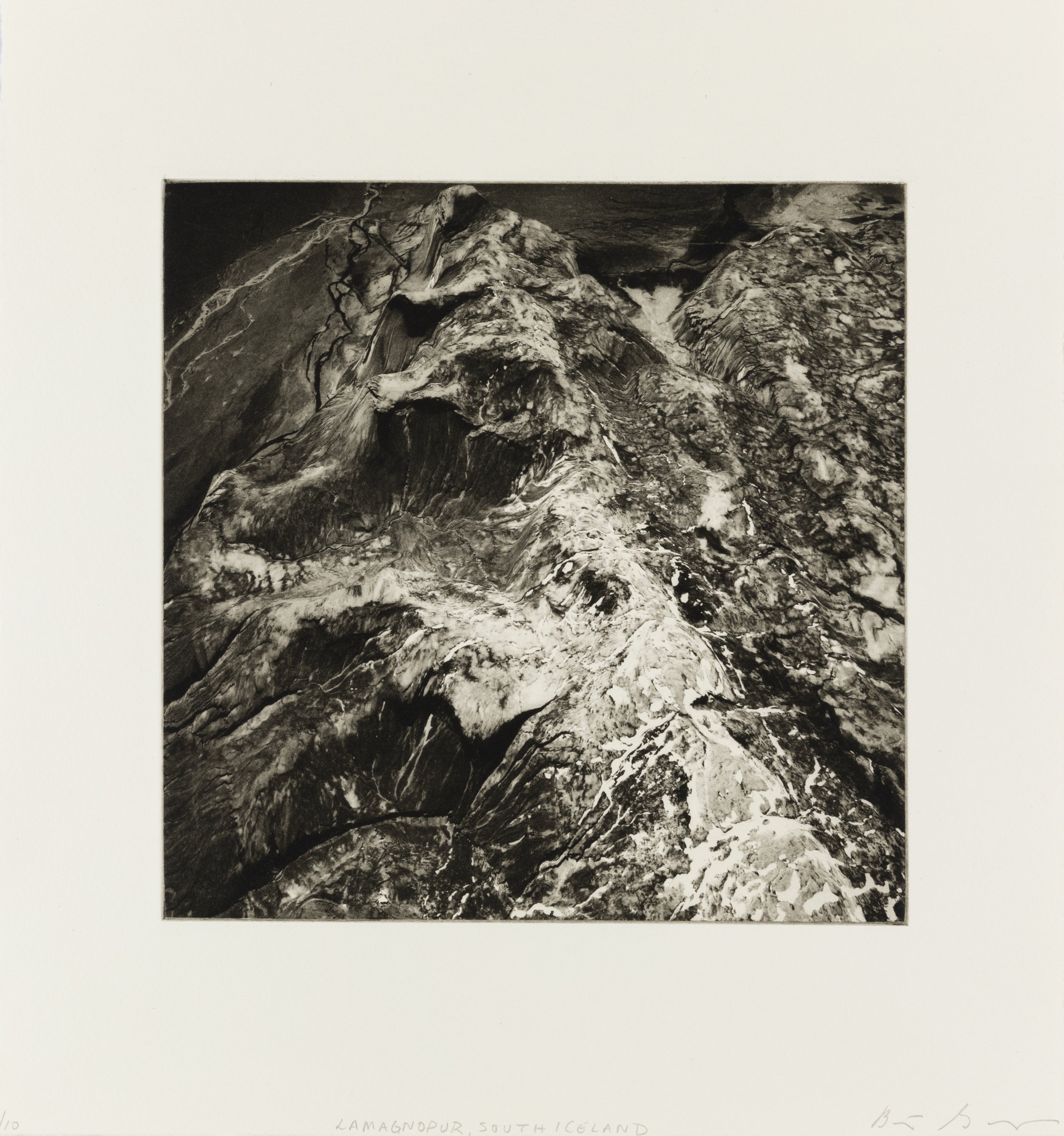    Lomagnopur, South Iceland, 2021   Copperplate photogravure etching on cotton rag paper, plate size; 10.6 x 10.6, paper size; 16 x 15.5, edition 10  