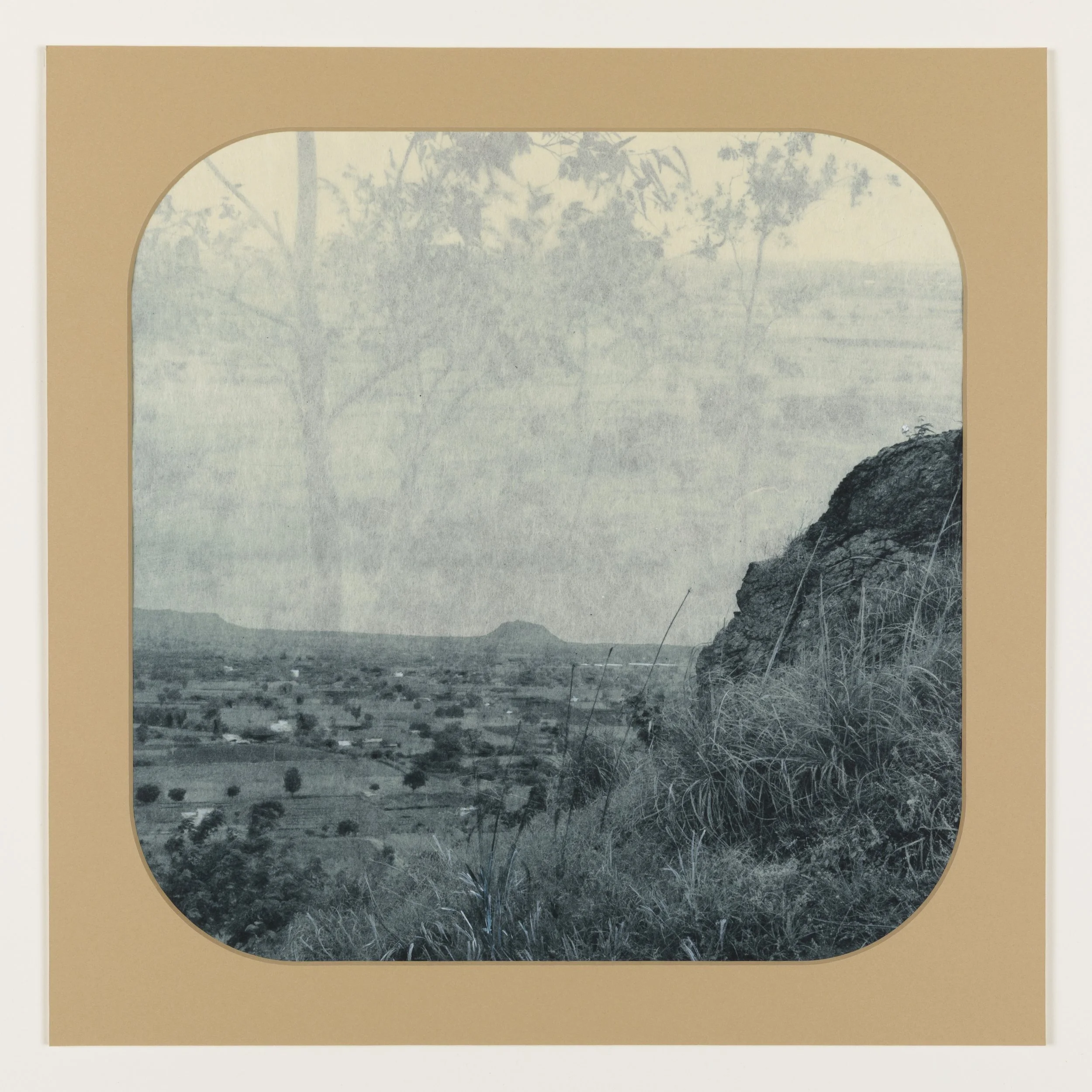 Blue Willow 8 , 2025 Photogravure on kozo paper in window mat 15” x 15” Unique
