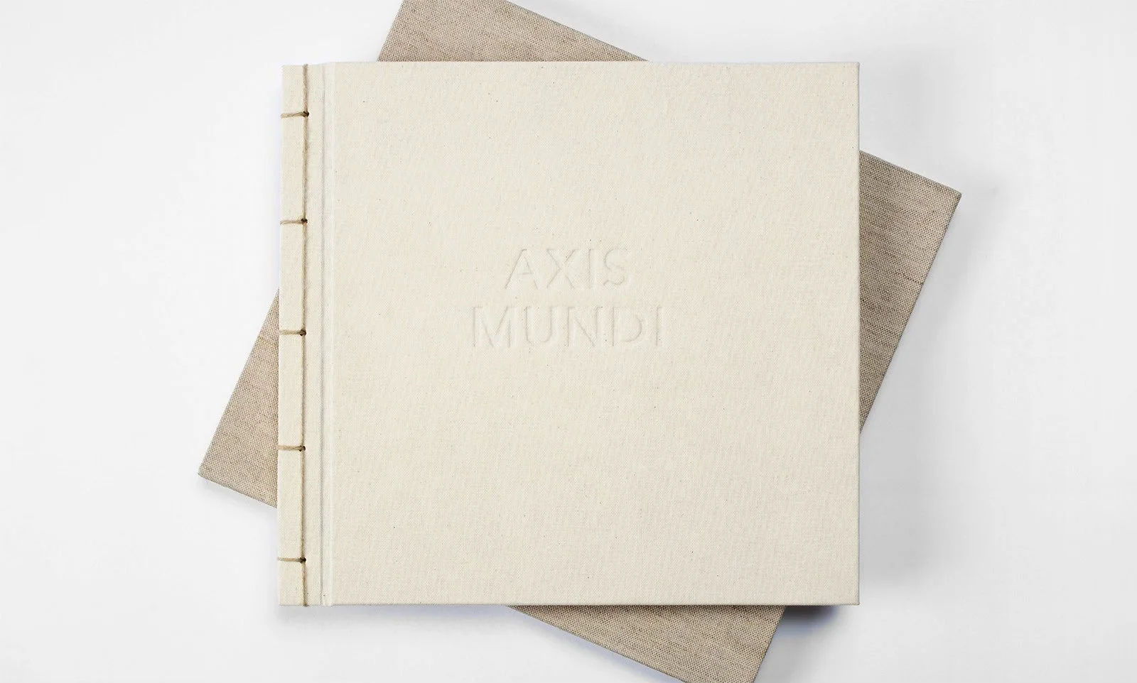    Axis Mundi: 32 Sacred Mountains of the Eastern Hemisphere , 2025   Linen Slipcase: 13.5” x 13” x 1.25”, linen book cover, fukuro toji bound, printed on Awagami Inbe Thick Kozo. All images are reproduced from photogravures to scale. Signed and numb