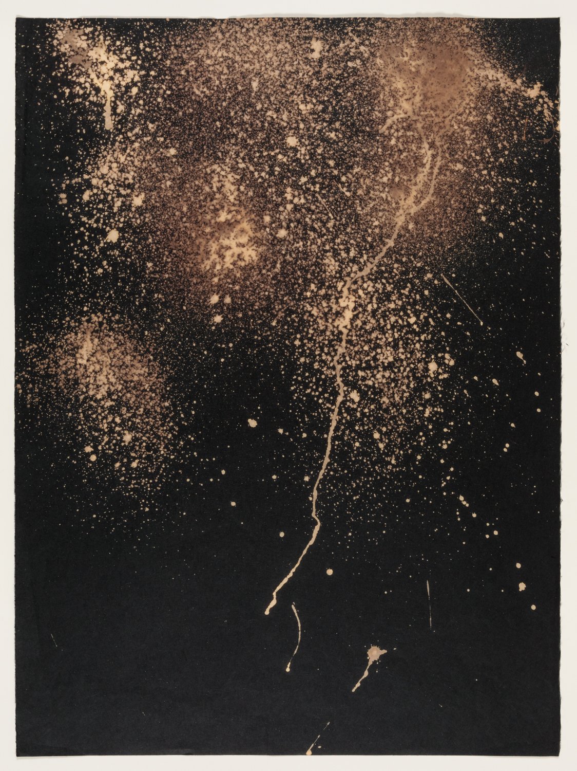    CV19 4 , 2020  Clorox on Black Kozo,  20” x 26” 