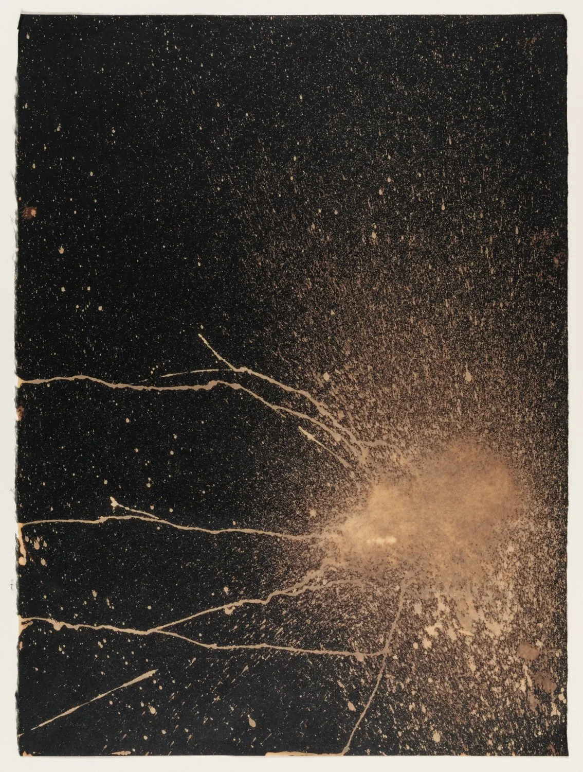    CV19 5,  2020   Clorox on Black Kozo,  20” x 26” 