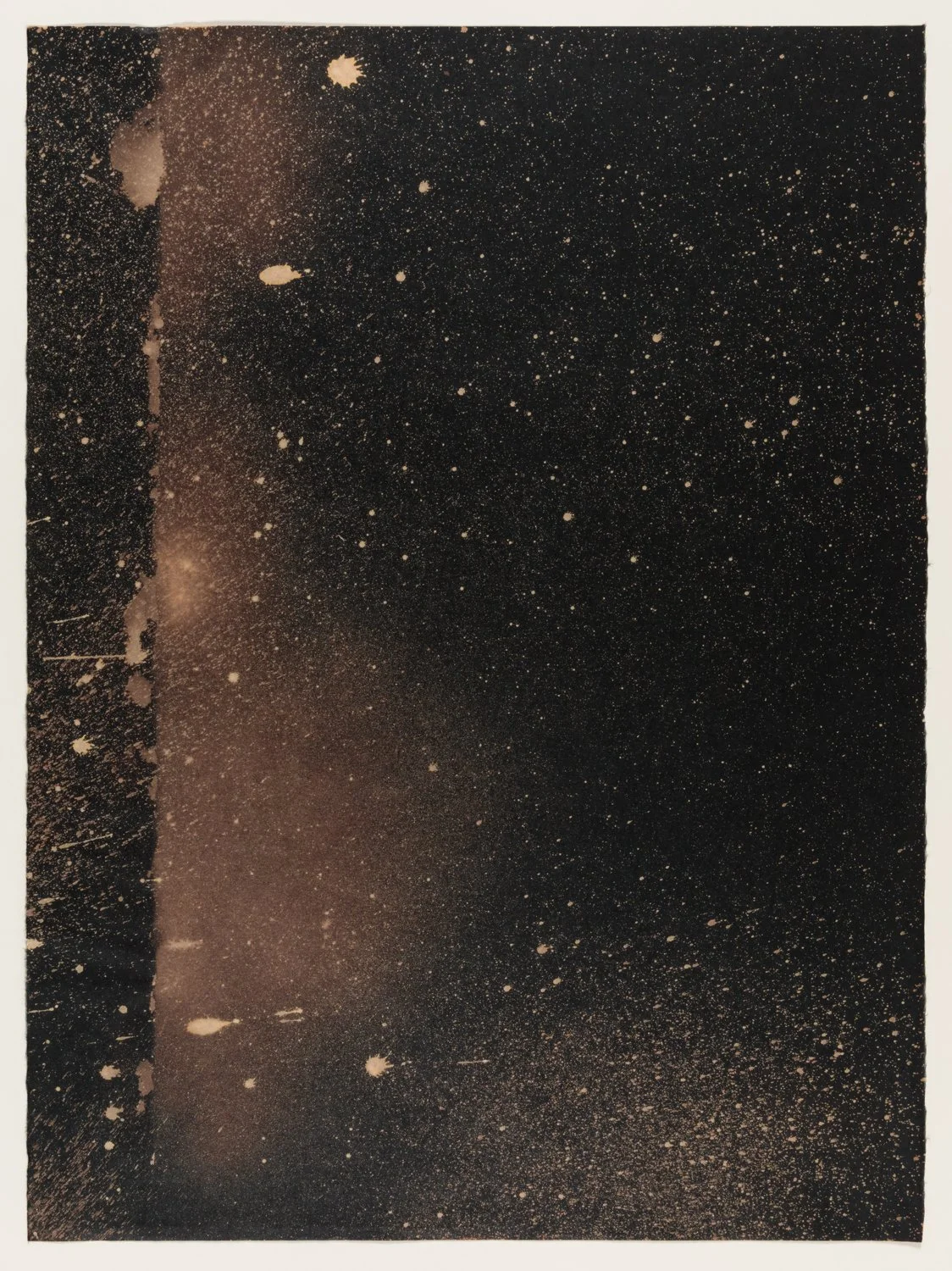    CV19 6 , 2020  Clorox on Black Kozo,  20” x 26” 