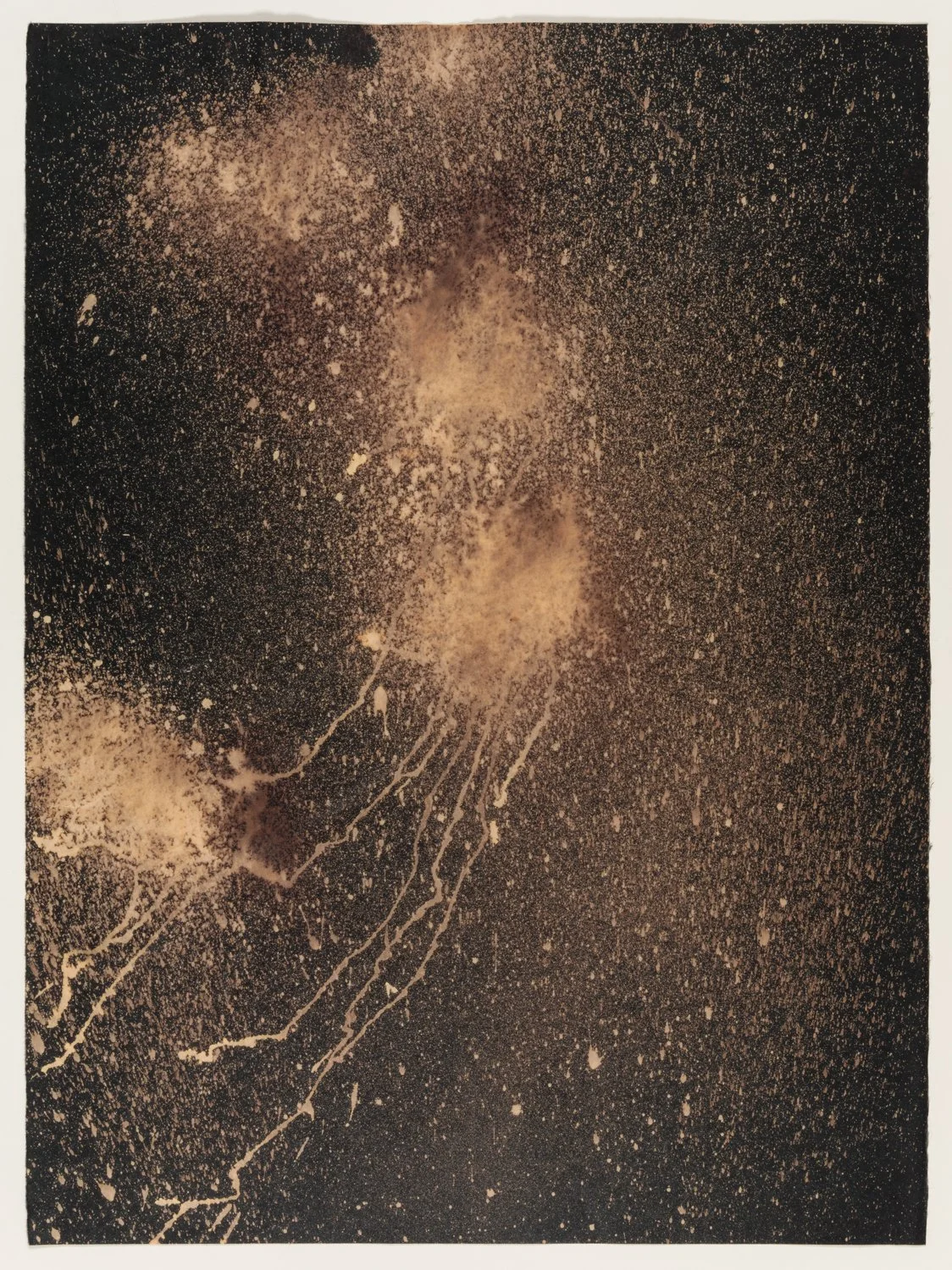    CV19 8 , 2020  Clorox on Black Kozo,  20” x 26” 