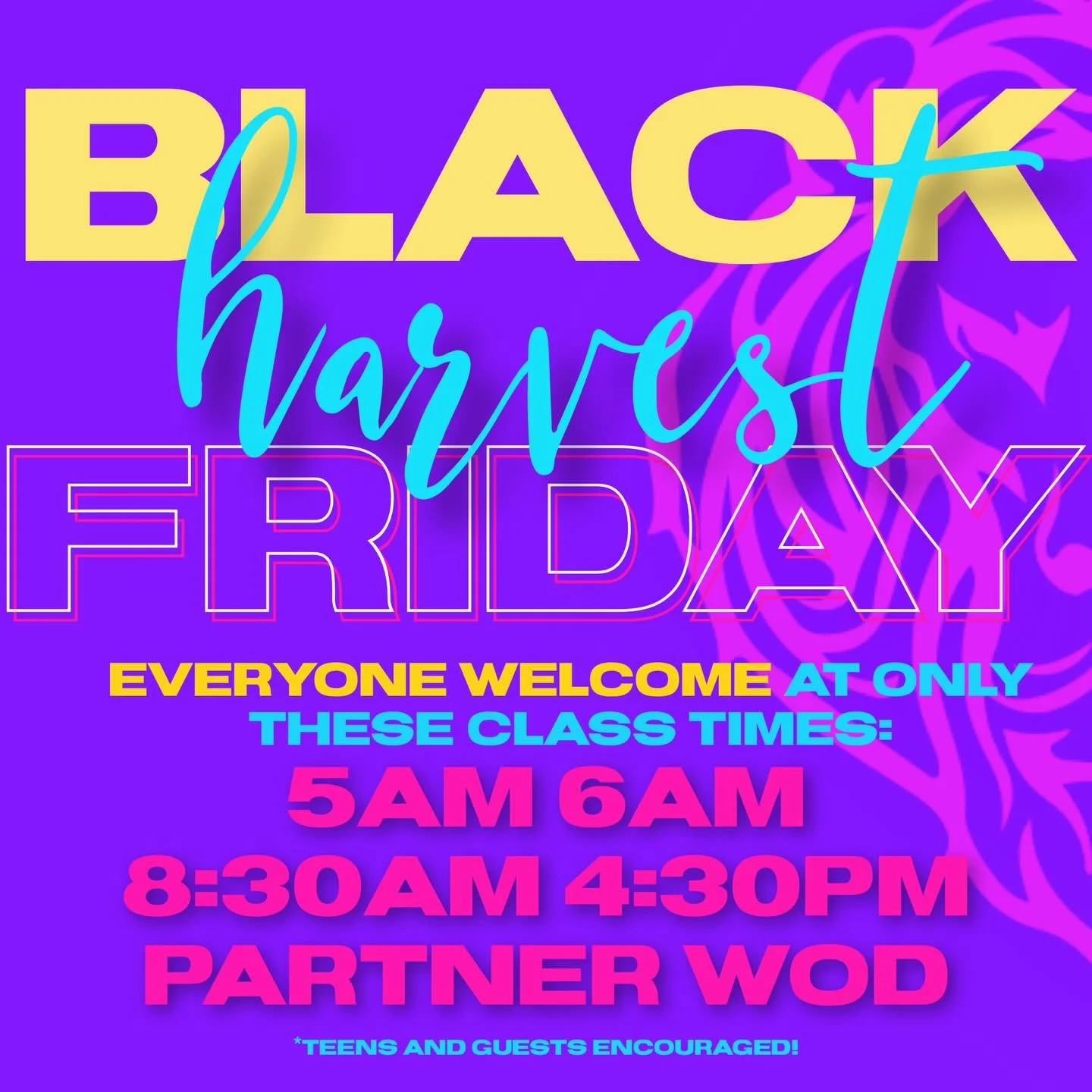 Join us for a post-feast WOD at Harvest!