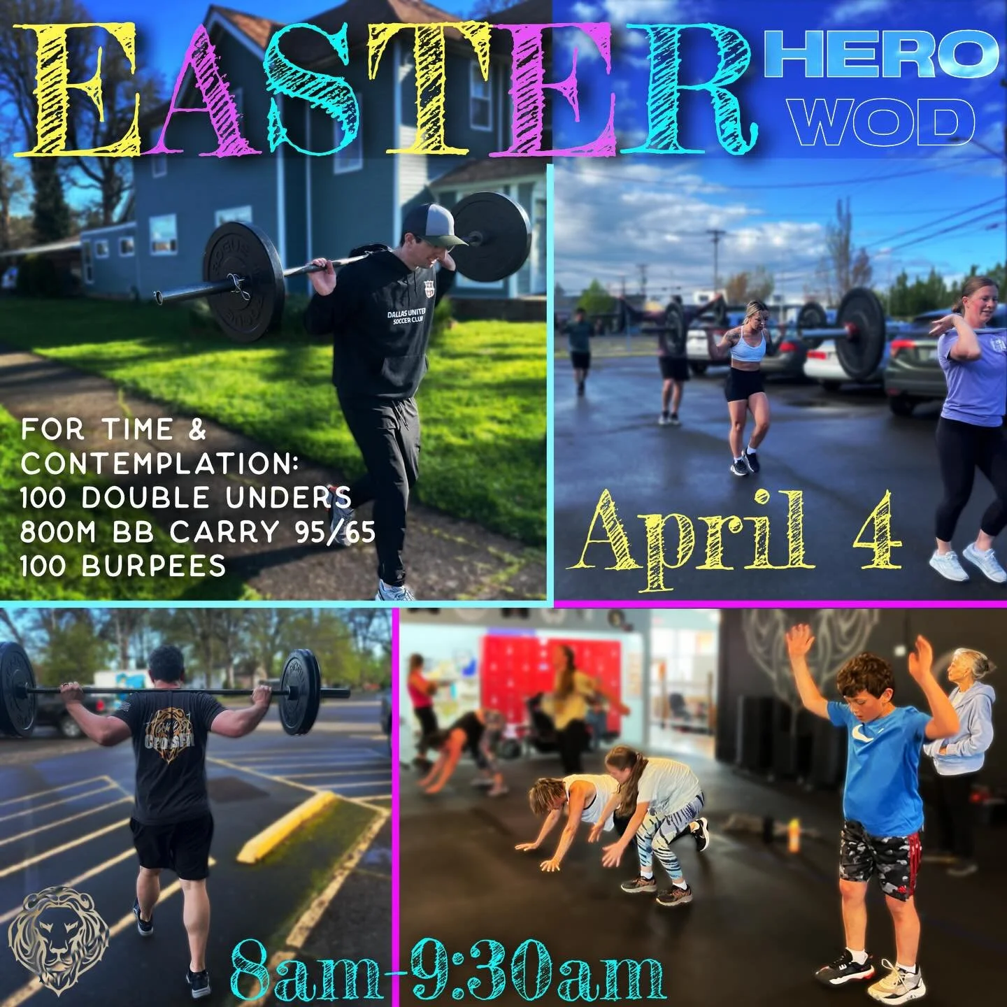 Celebrate Easter with Harvest! 
Save the date of Saturday, April 4th, 8-9:30am!
Come hear what God has done, and do this annual Hero WOD with us!