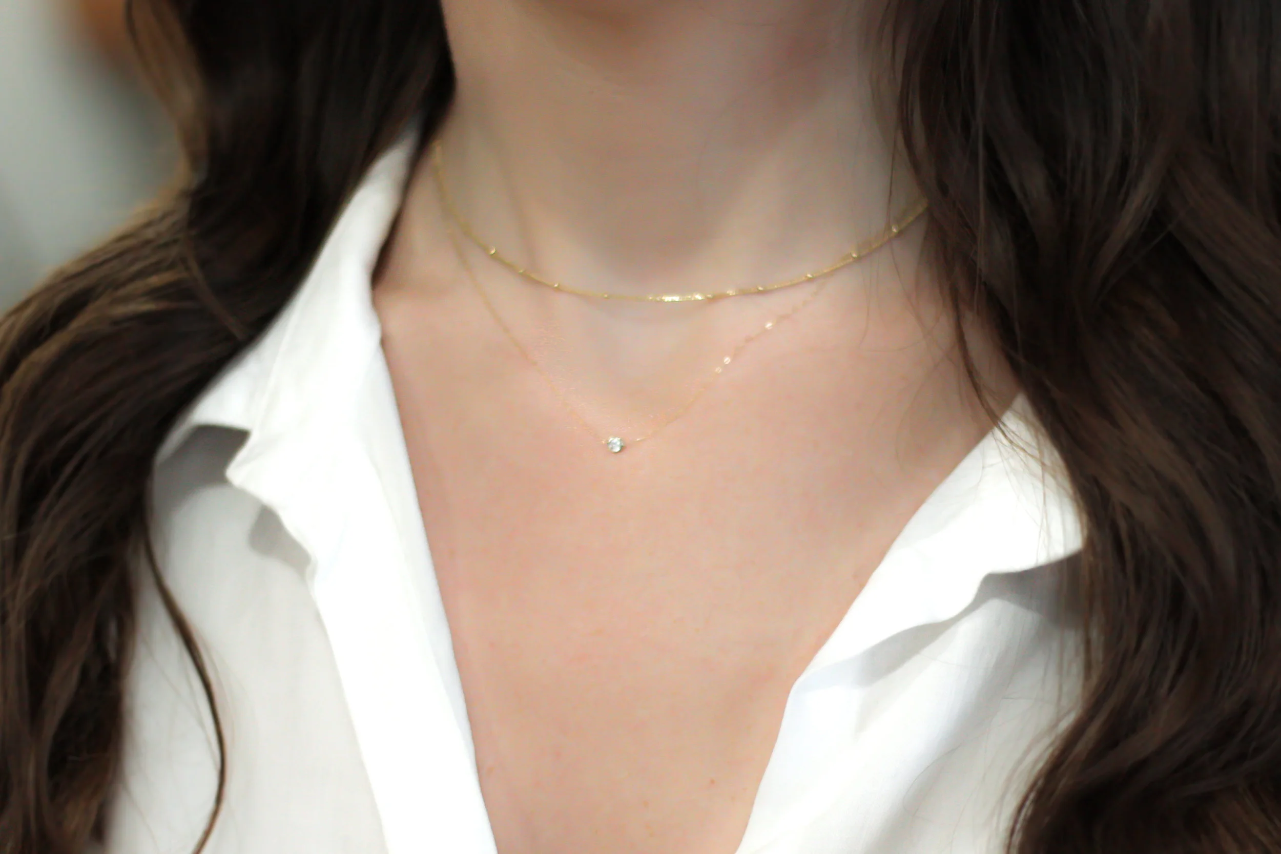 Dainty Black Diamond Necklace — Kerry 