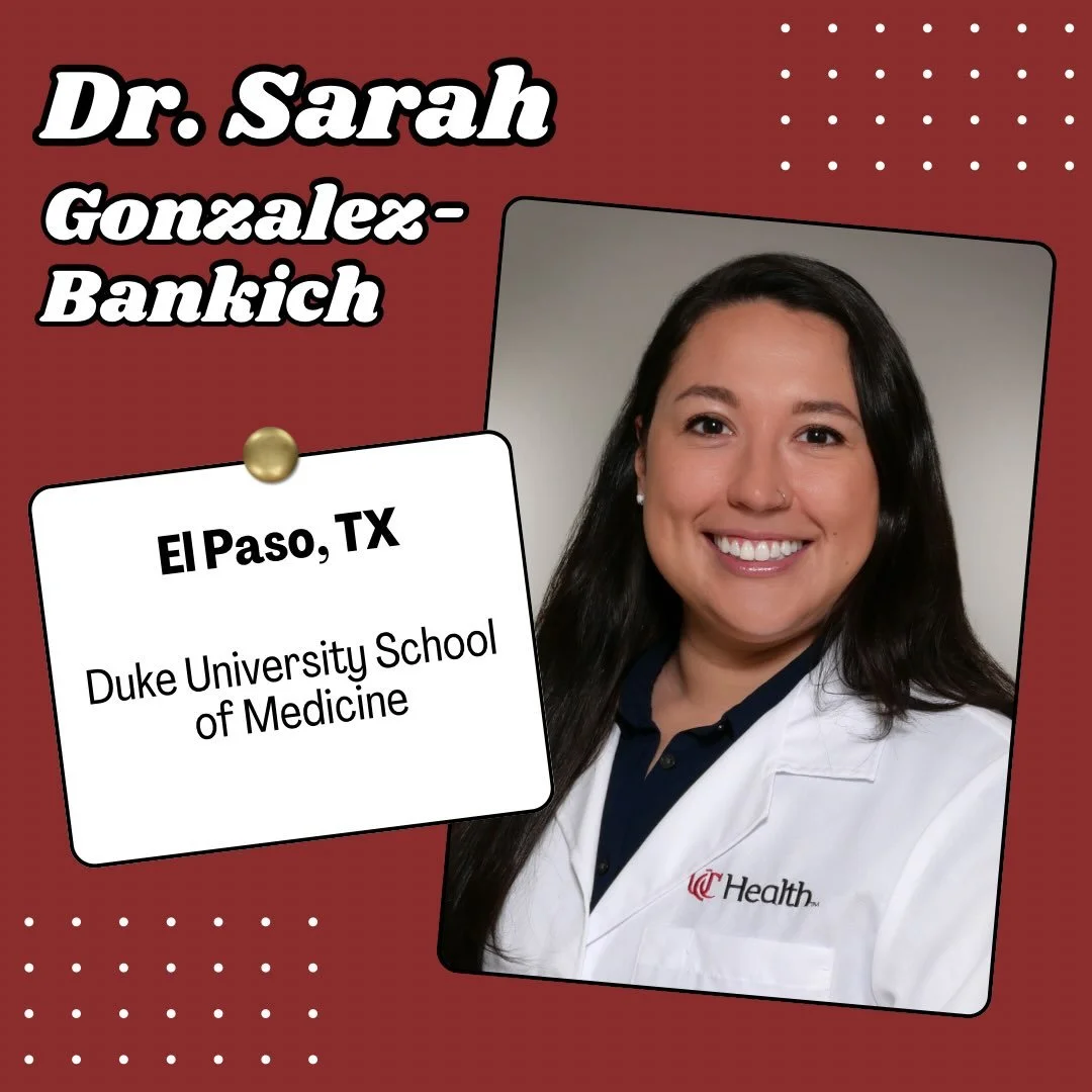✨Intern Spotlight: Meet Sarah!✨

Dr. Gonzalez-Bankich joins us from El Paso, TX and is joined by her husband, Patrick, her two dogs, Darwin and Howie 🦴🐾, and her horse, Rou 🐴. Prior to medical school, Sarah also got her MPH 😷 from Harvard Univers