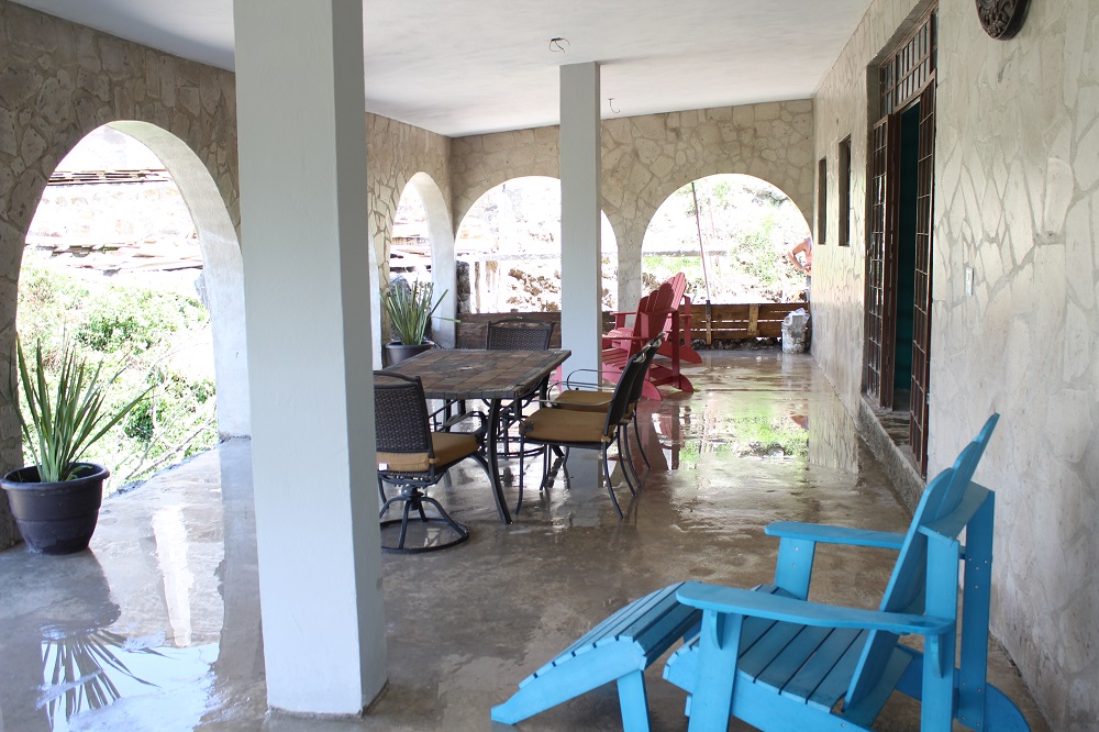 The patio of the multi-purpose building.