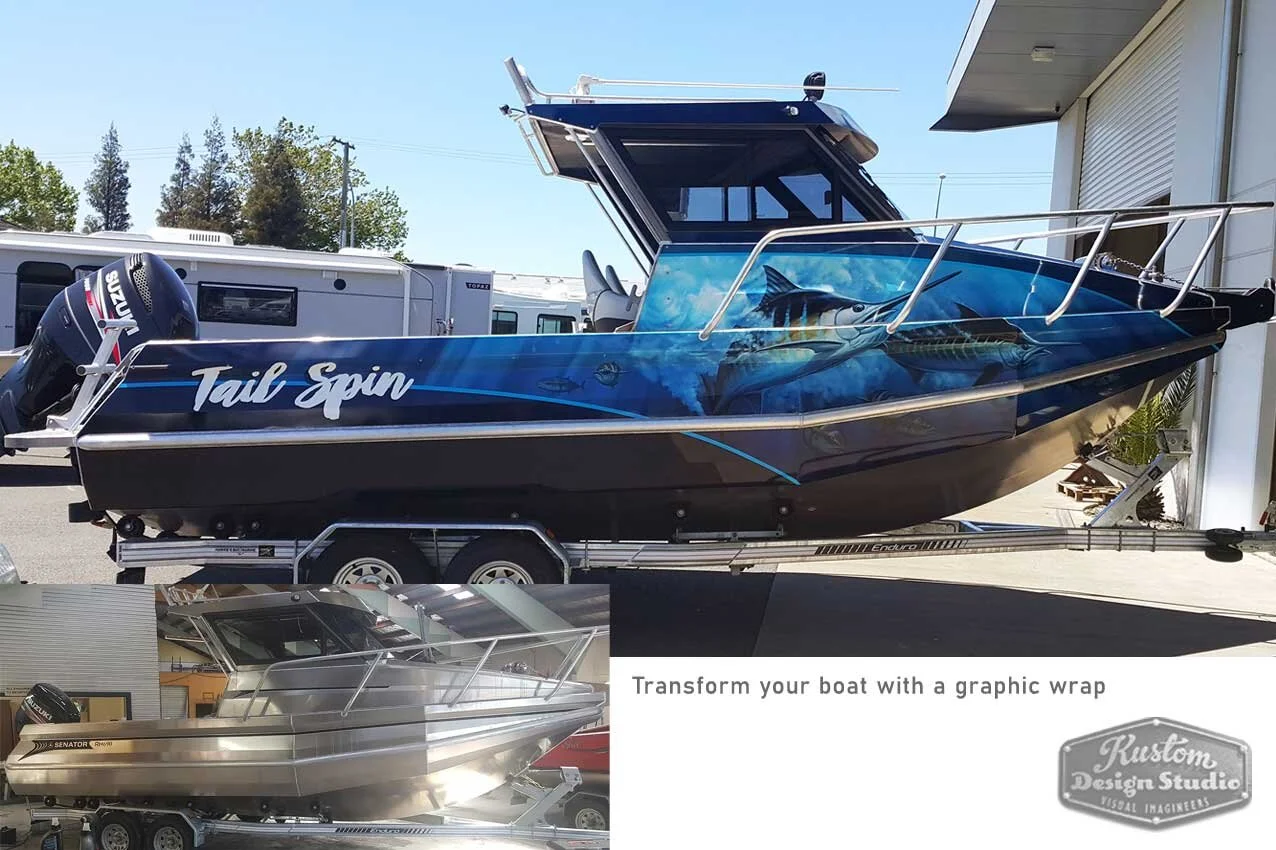 Marlin hull &amp; cabin sides graphic wrap