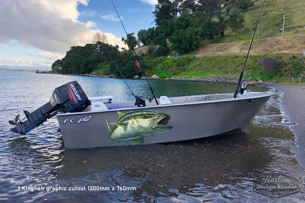 1 Kingfish graphic cutout sticker 1200mm x 760MM