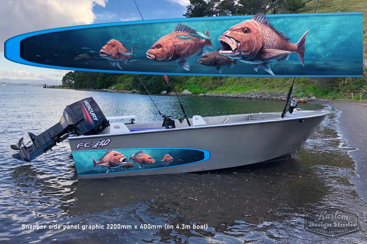 Snapper art side panel graphic wrap 2200mm x 400mm