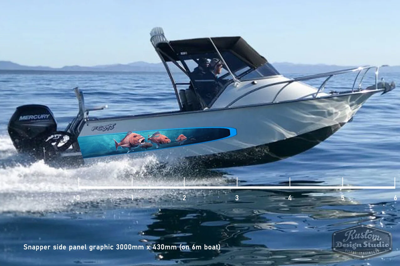 Snapper art side panel graphic wrap 3000mm x 430mm