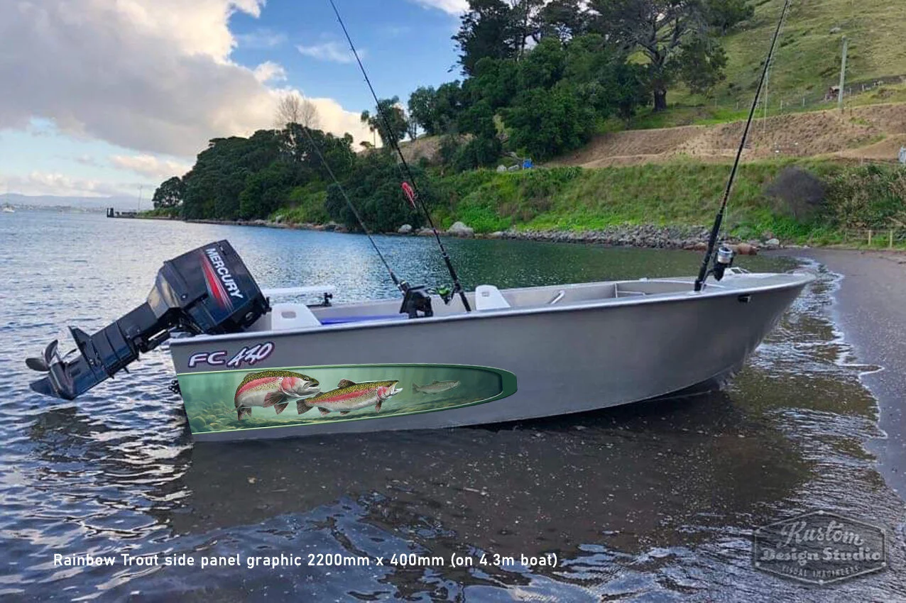 Rainbow Trout art side panel graphic wrap 2200mm x 400mm