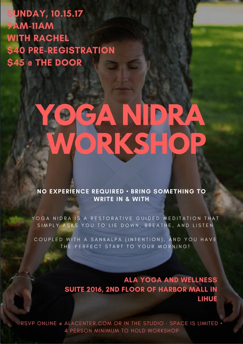 I am excited to continue sharing about the plentiful and extremely accessible benefits of Yoga Nidra! Relax, lie down and meditate while creating new grooves in your brain via a sankalpa (intention).
