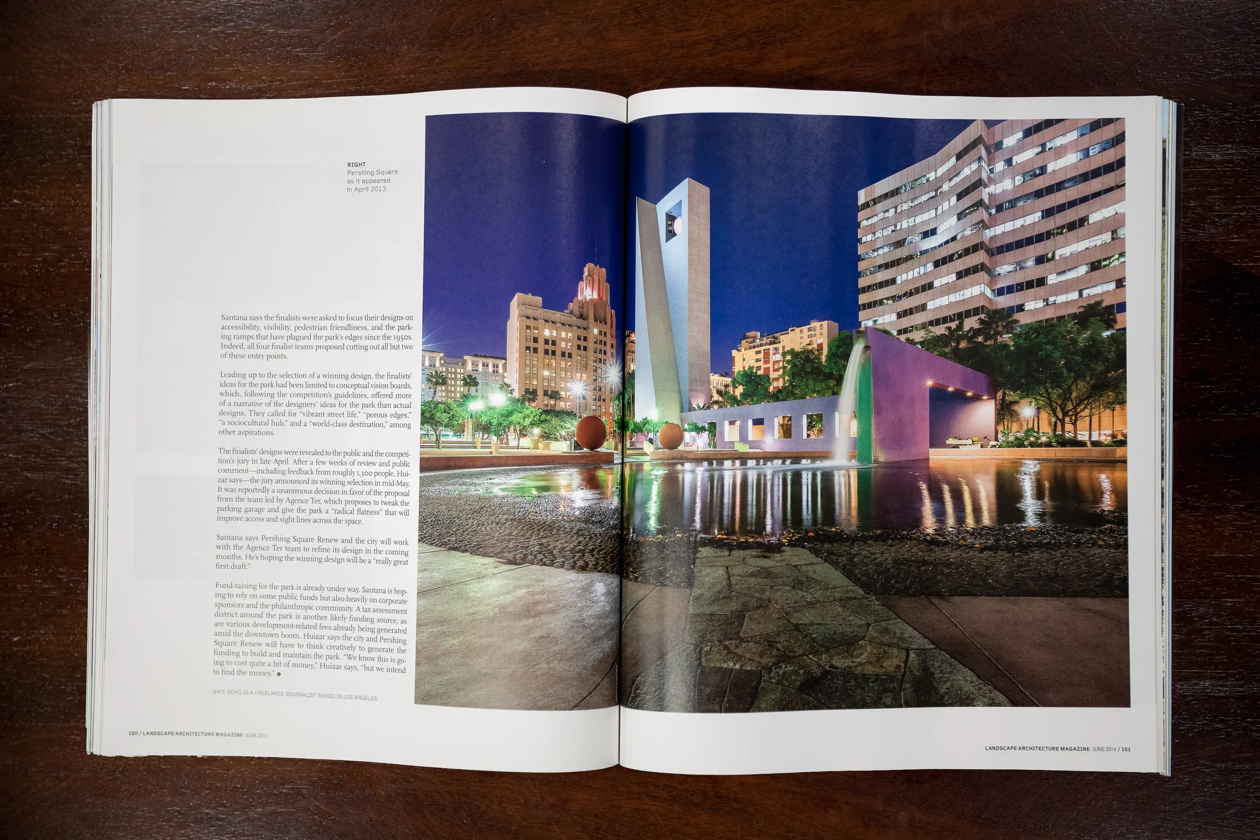 My image in the Pershing Square article in June Landscape Architecture Magazine