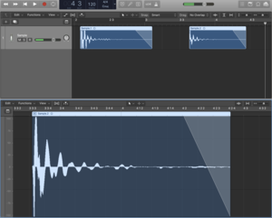 Fig. 1 - Make sure you start the sample right when the sound begins. Otherwise, there will be a bit of lag when the sample is triggered!