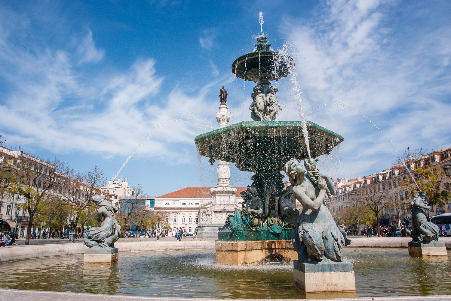 Rossio Square fountain