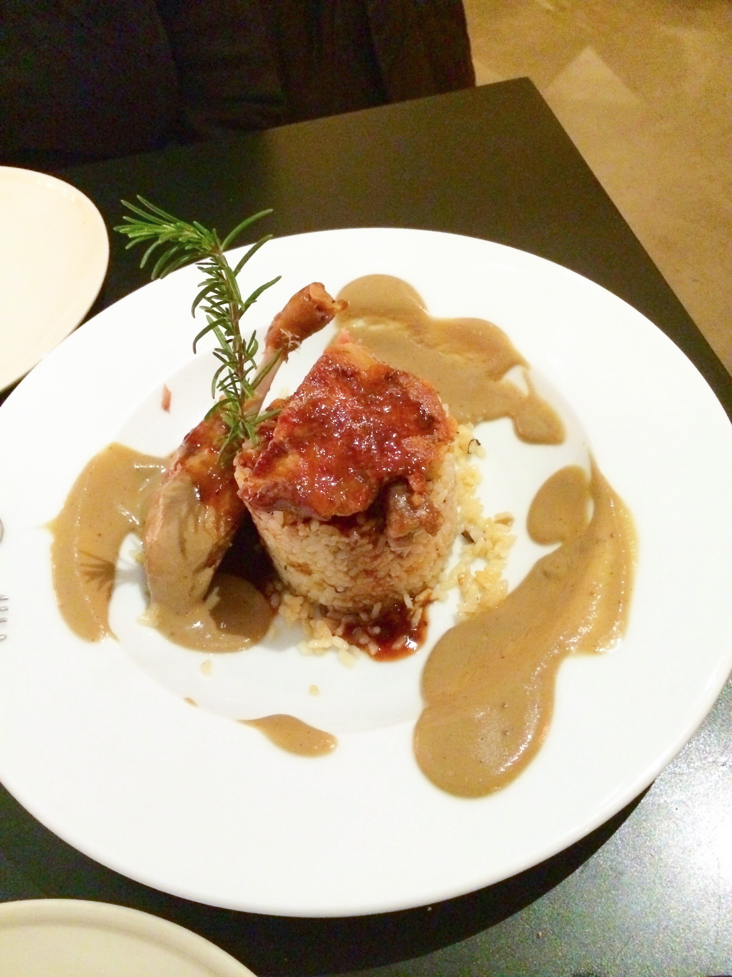 duck with crispy rice (pato y arroz cruicante)