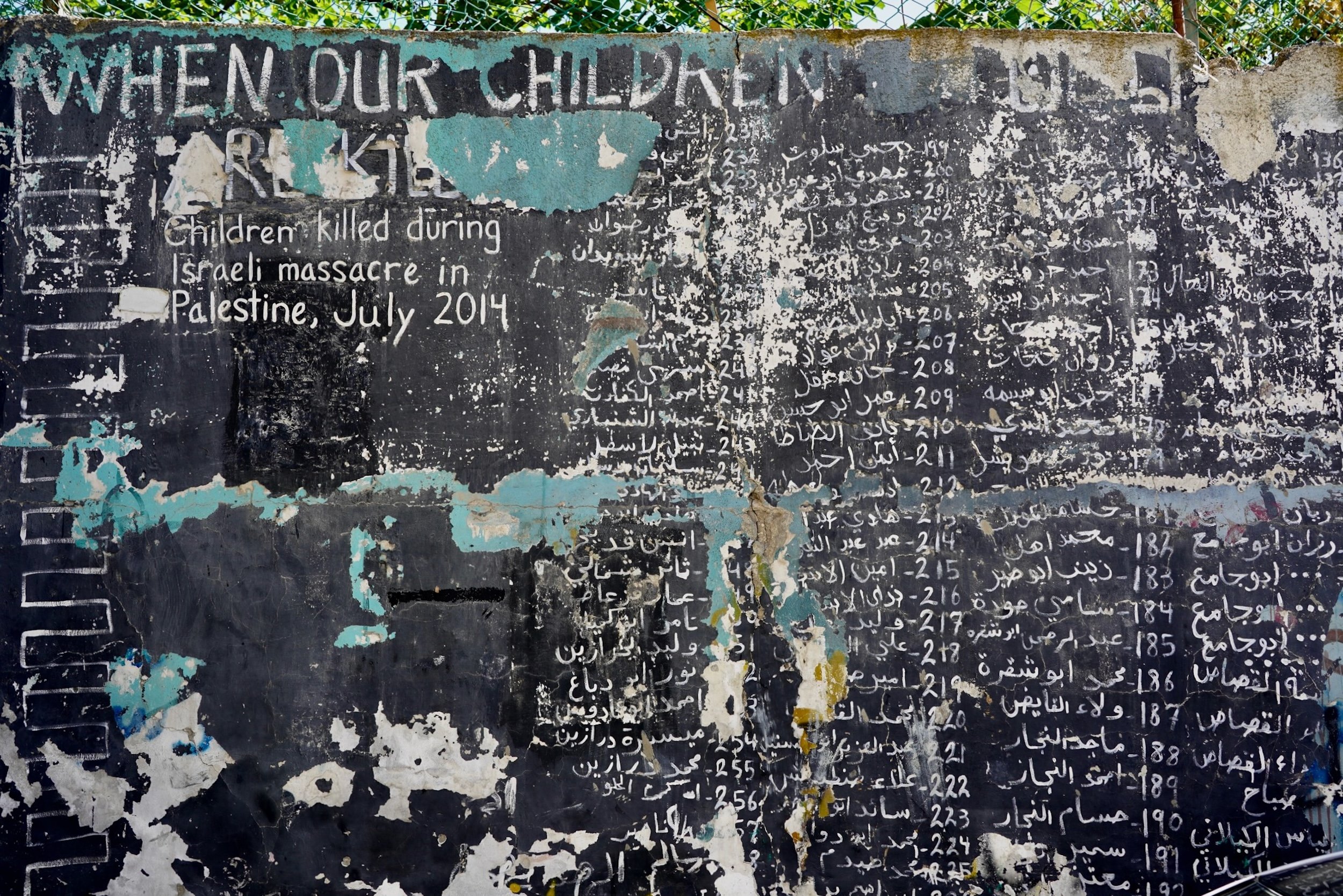 Mural dedicated to children who died during the 2014 Gaza War