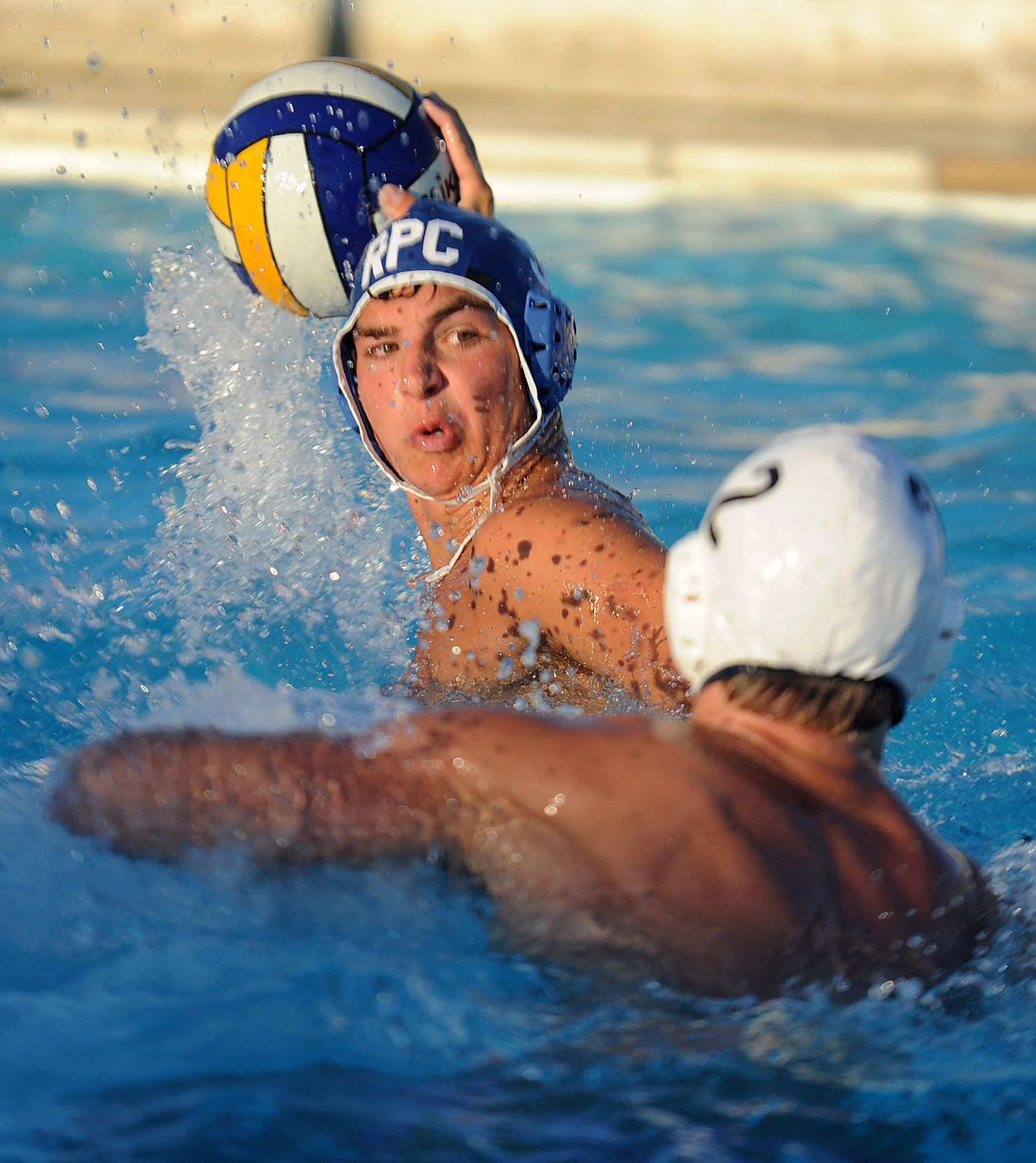  Rocky Point Club's Matt Fraser takes a shot during the Fairfield County Swim League Water Polo Championship game at Rock Point Club in Greenwich on Thursday, August 11, 2011. 