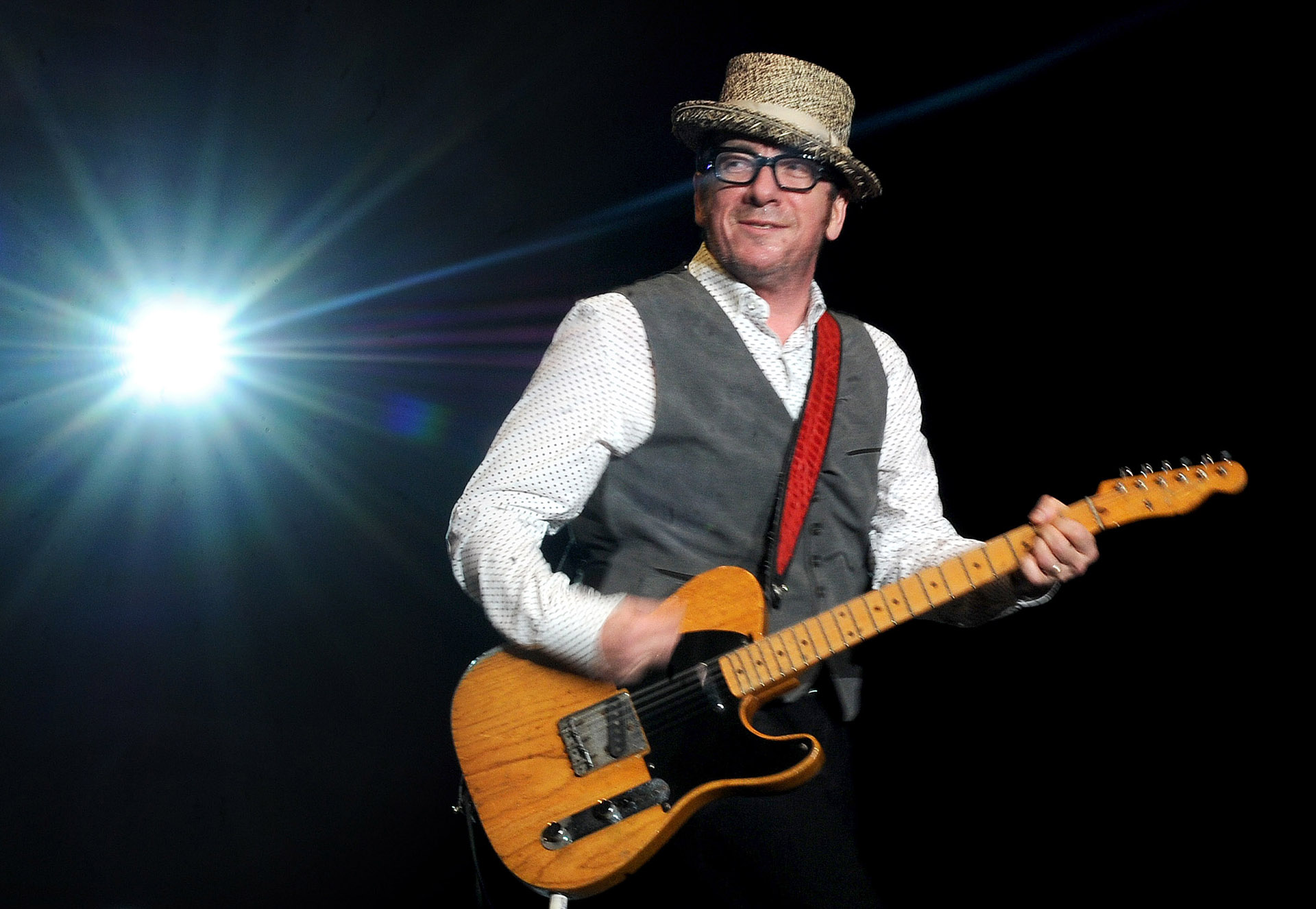 Elvis Costello performs during The Gathering of the Vibes festival on July 23, 2011.