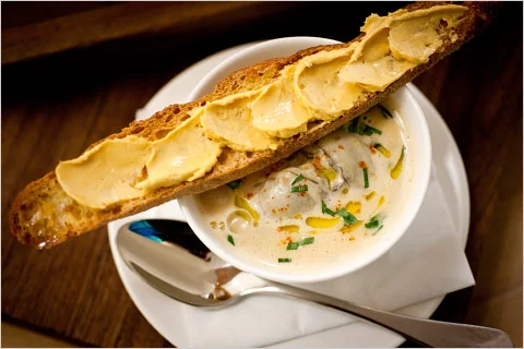 the oyster roast at the John Dory // via New York Times