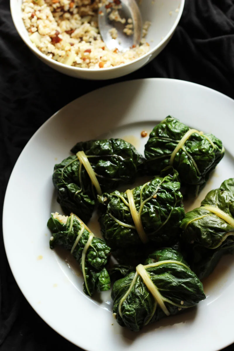 Swiss Chard, Raisin & Pine Nut Dolmas